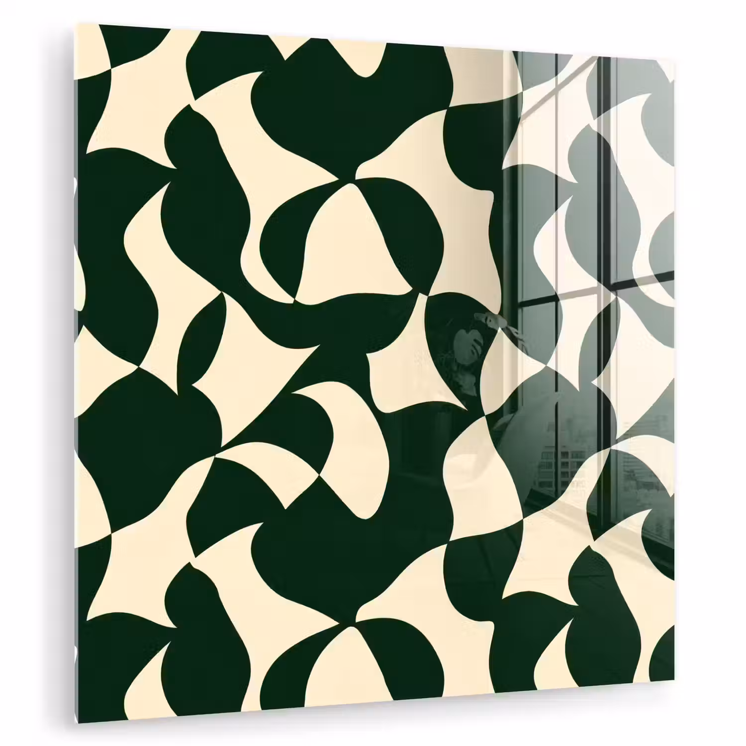 Groen - Organische vlakken - Crème plexiglas 5mm klein 11 -zzzproduct_nieuw