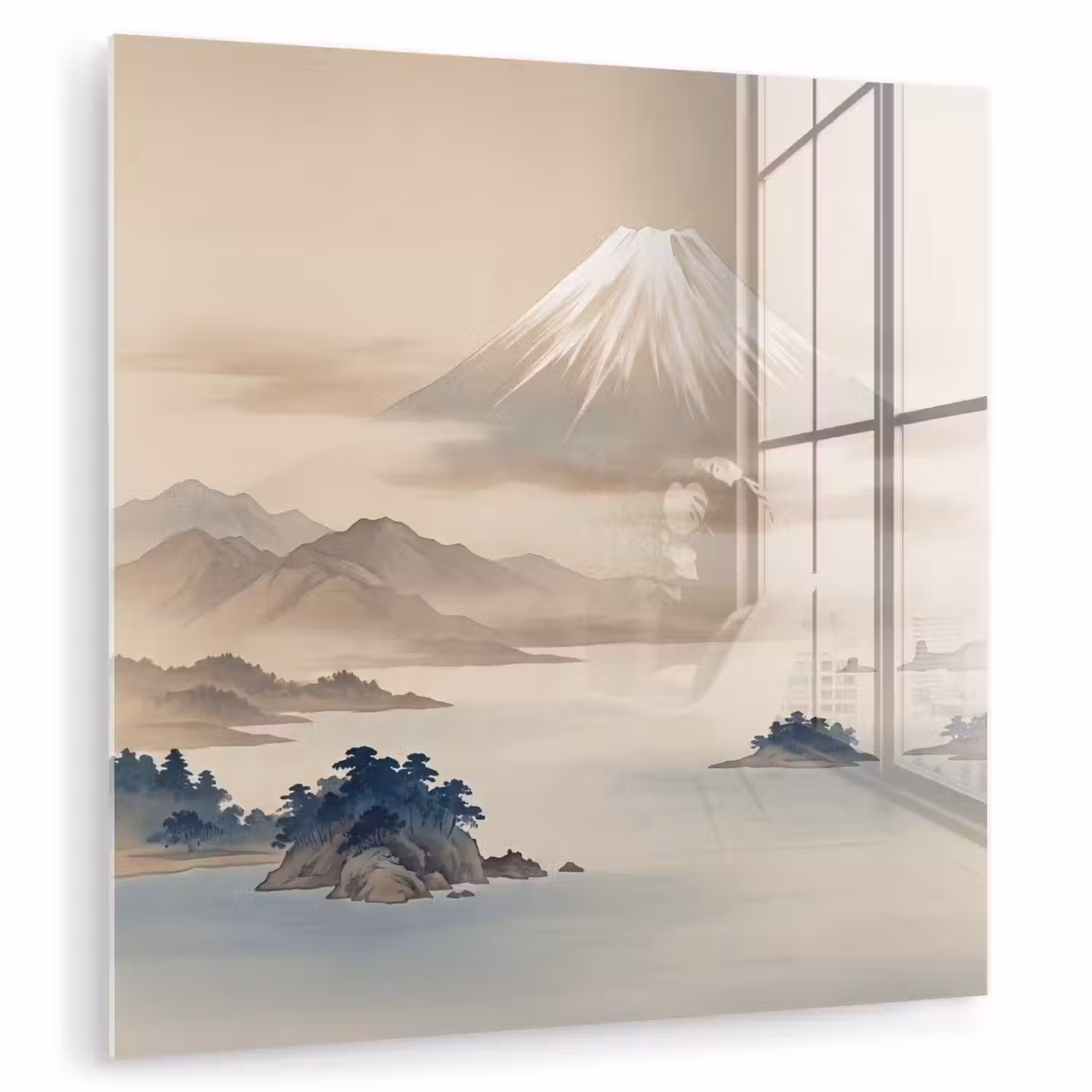 Japans - Landschap - Beige plexiglas 5mm klein -zzzproduct_nieuw