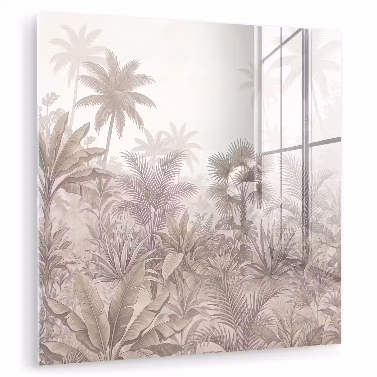 Jungle - Tropisch - Natuur -Vintage - Beige plexiglas 5mm klein -zzzproduct_nieuw