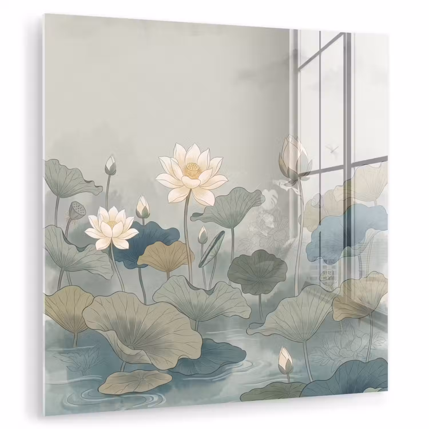 Lotus - Bloemen - Groen plexiglas 5mm klein -zzzproduct_nieuw