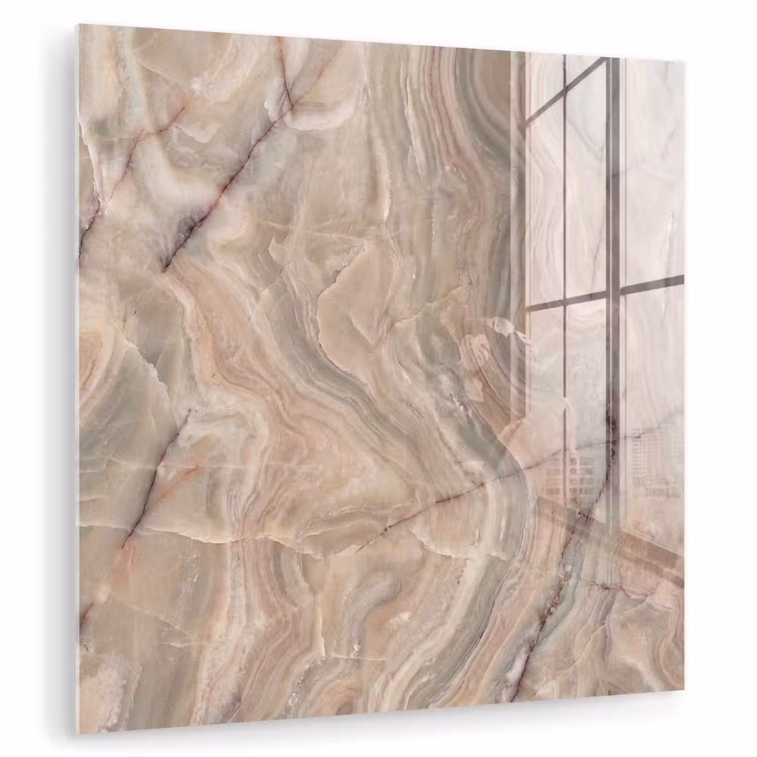 Marmer - Patroon - Abstract - Beige - Groen plexiglas 5mm klein -zzzproduct_nieuw