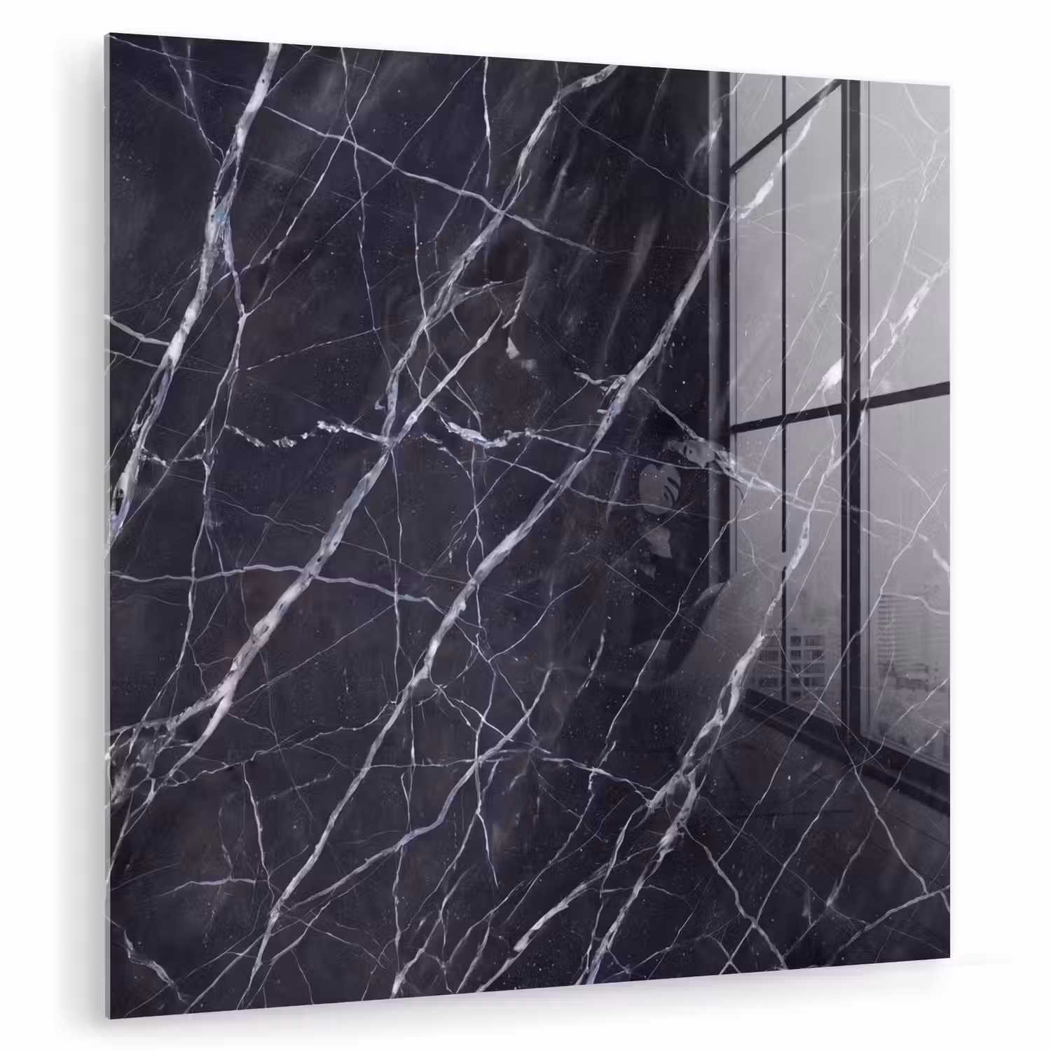 Marmer - Patroon - Modern - Zwart - Wit plexiglas 5mm klein -zzzproduct_nieuw