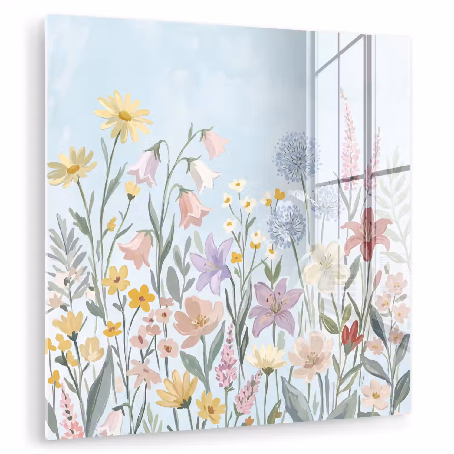 Weidebloemen - Illustratie - Kleurrijk plexiglas 5mm klein -zzzproduct_nieuw