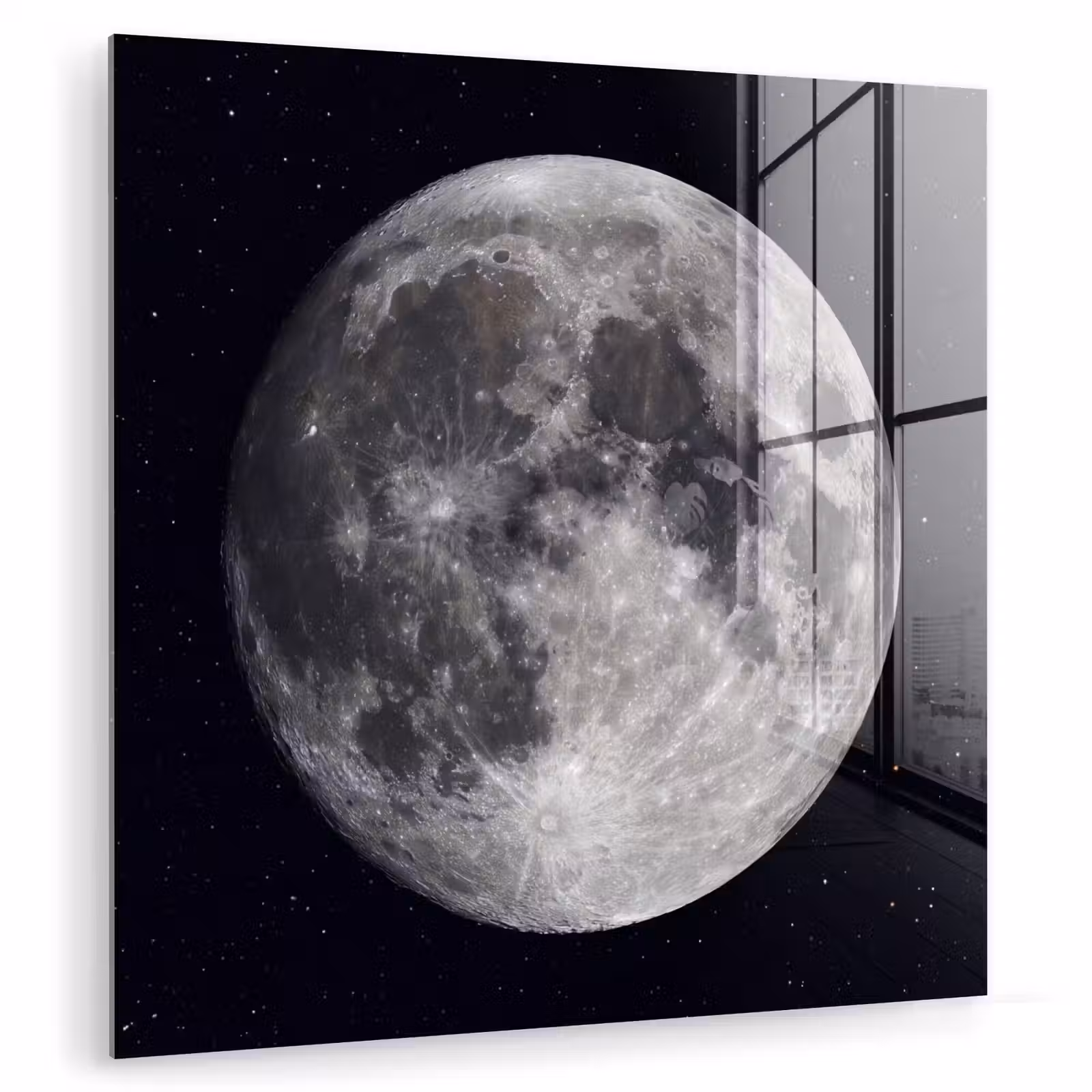 Glass Print - Moon - Stars - Space - Maan - Sterren - Ruimte plexiglas 5mm klein