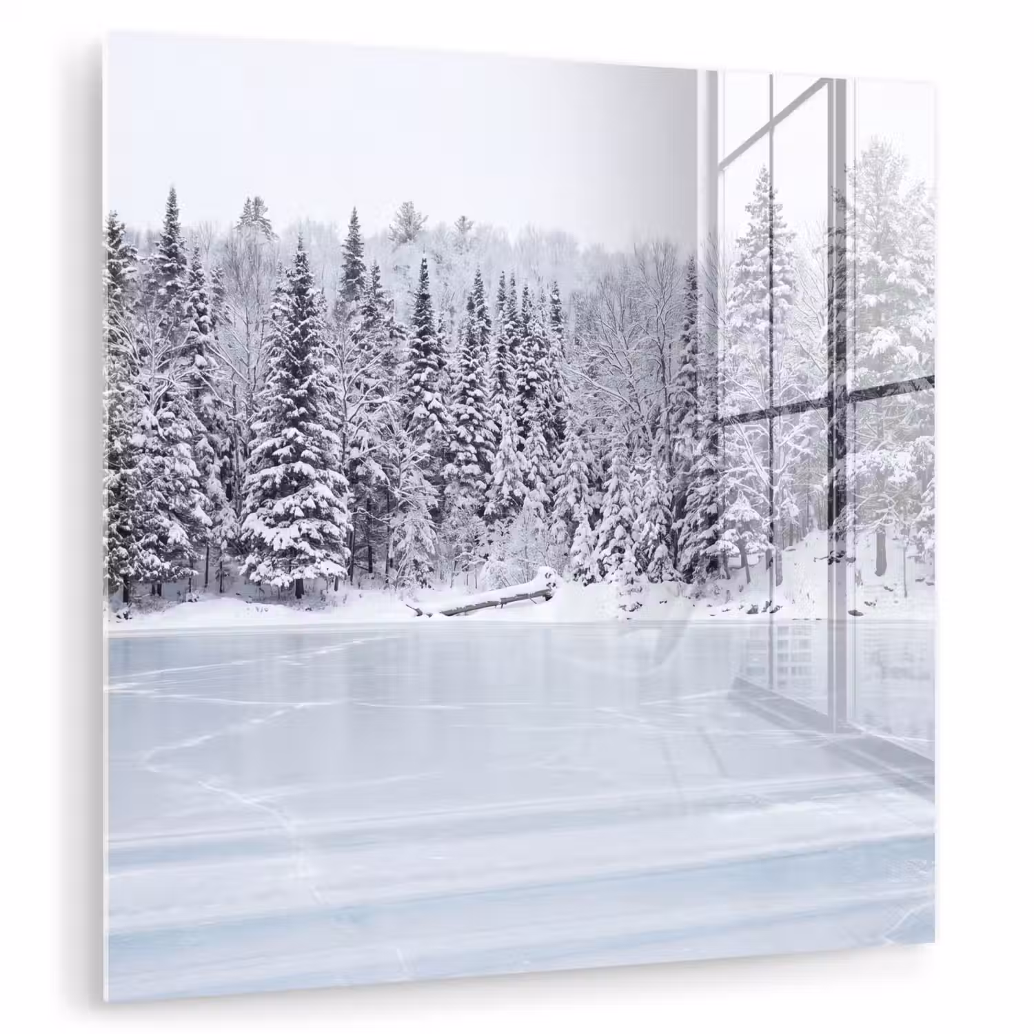 Meer - Dennen - IJs - Winter - Rustgevend plexiglas 5mm klein -zzzproduct_nieuw