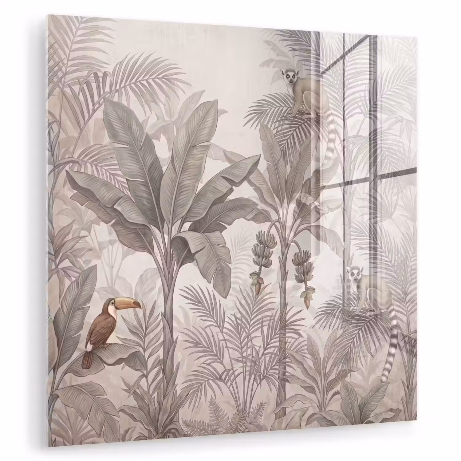 Natuur - Jungle - Ringstaartmaki - Bruin plexiglas 5mm klein -zzzproduct_nieuw