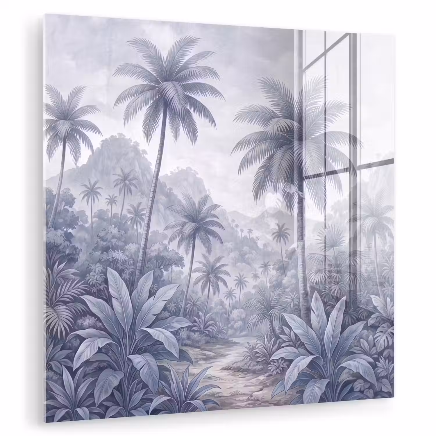 Natuur - Boom - Tropisch - Landschap - Blauw plexiglas 5mm klein -zzzproduct_nieuw