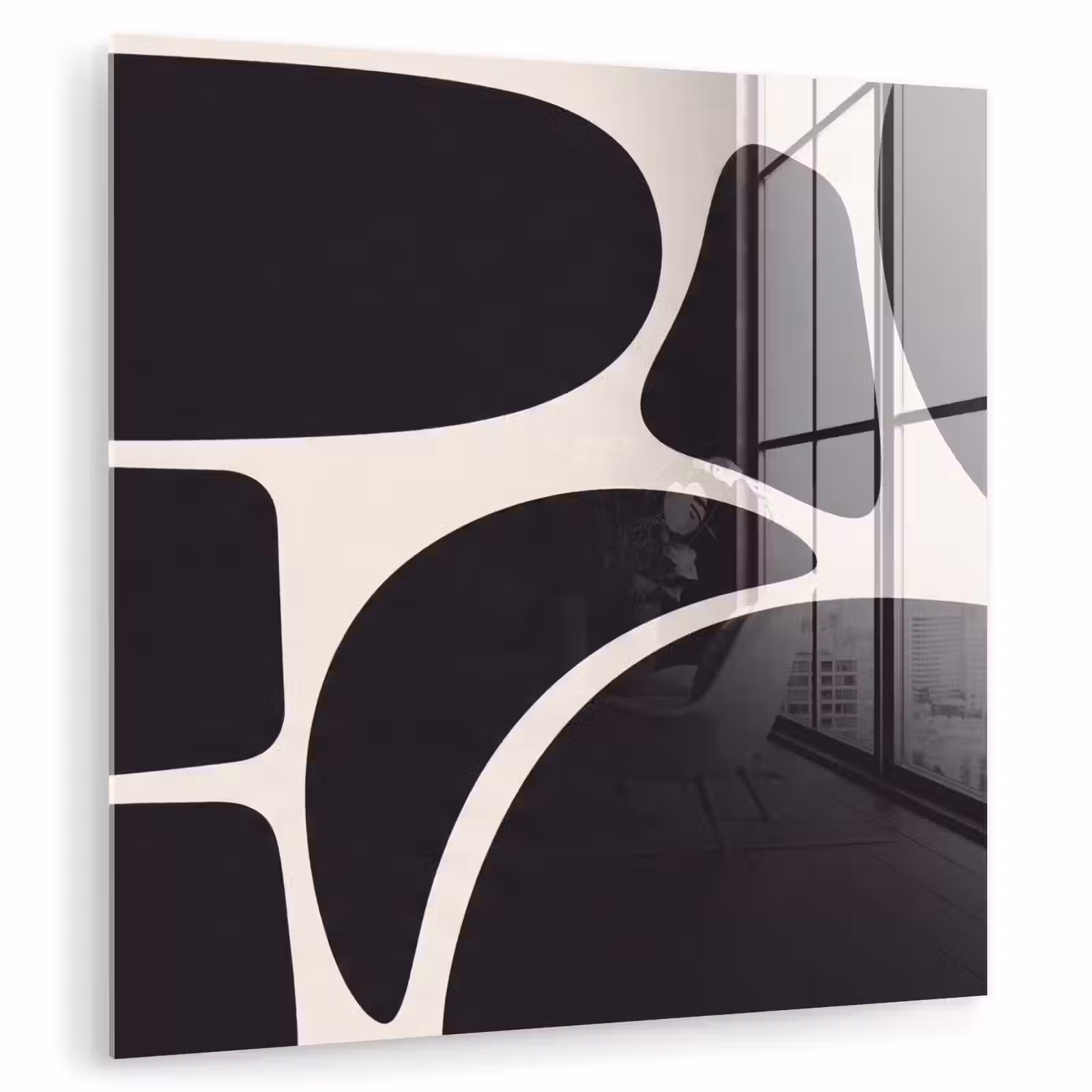 Glass Print - Pattern - Organic - Black - Patroon - Organisch - Zwart plexiglas 5mm klein