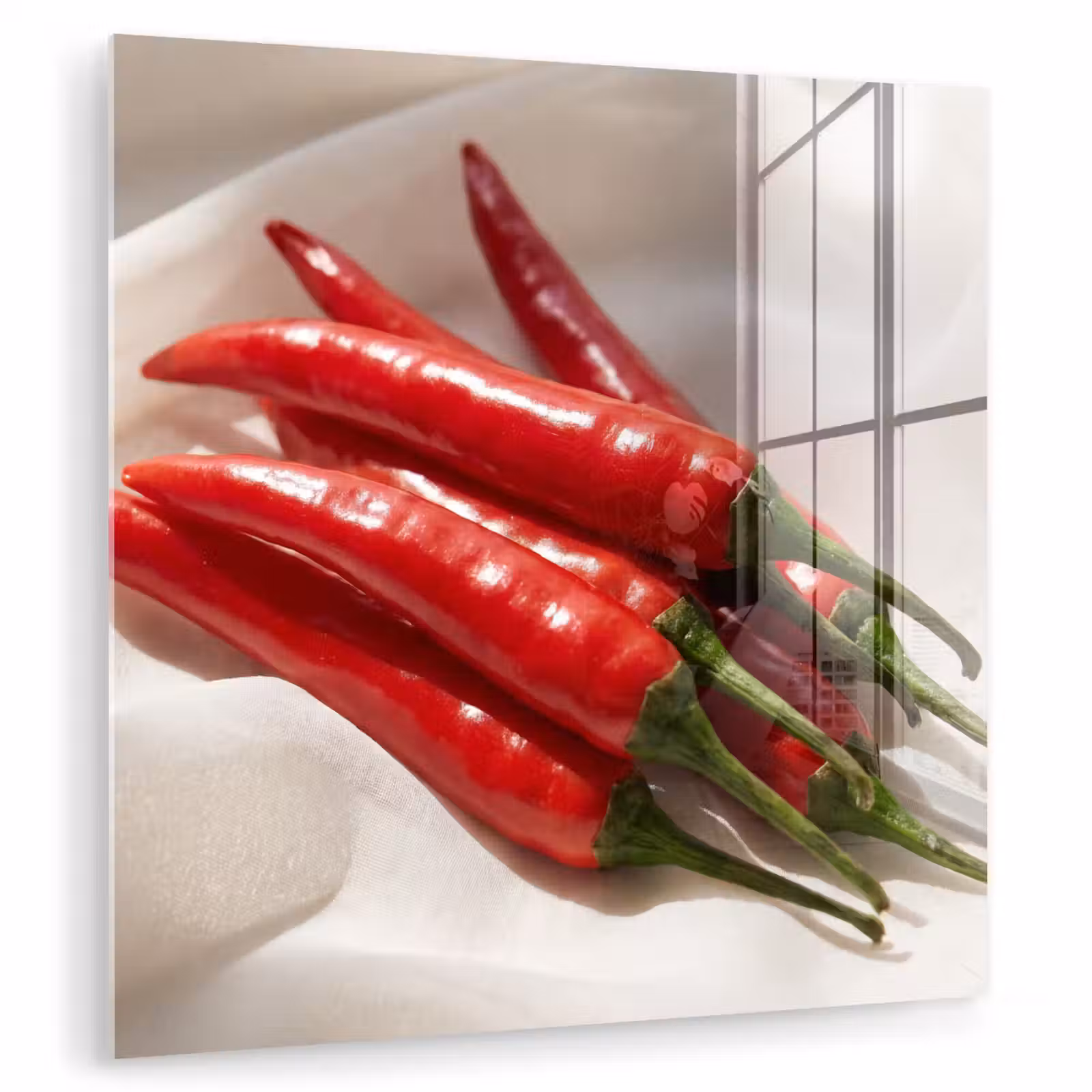 Glass Print - Pepper - Red - Food - Peper - Rood - Eten plexiglas 5mm klein