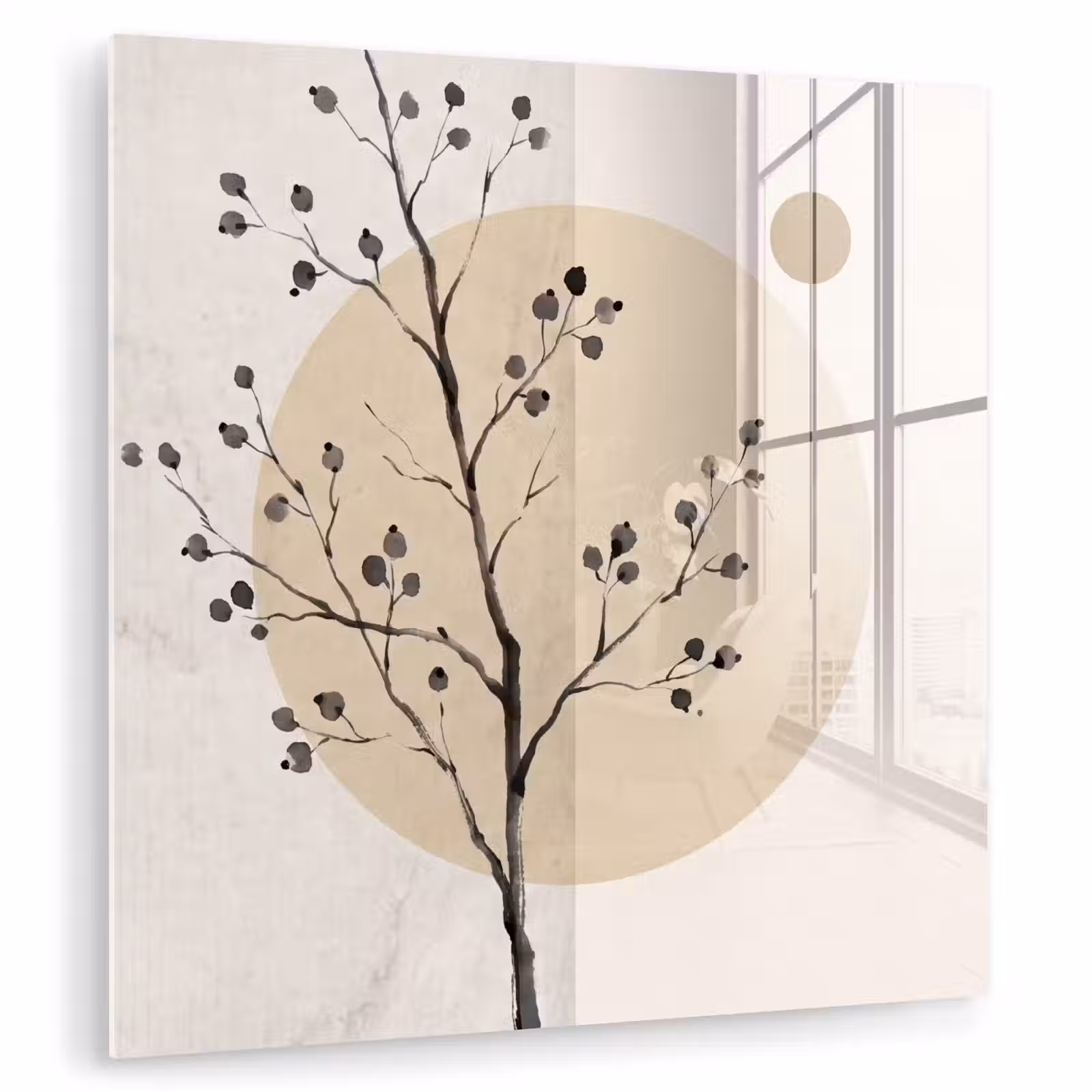 Glass Print - Plant - Abstract - Beige - Plant - Abstract - Beige plexiglas 5mm klein