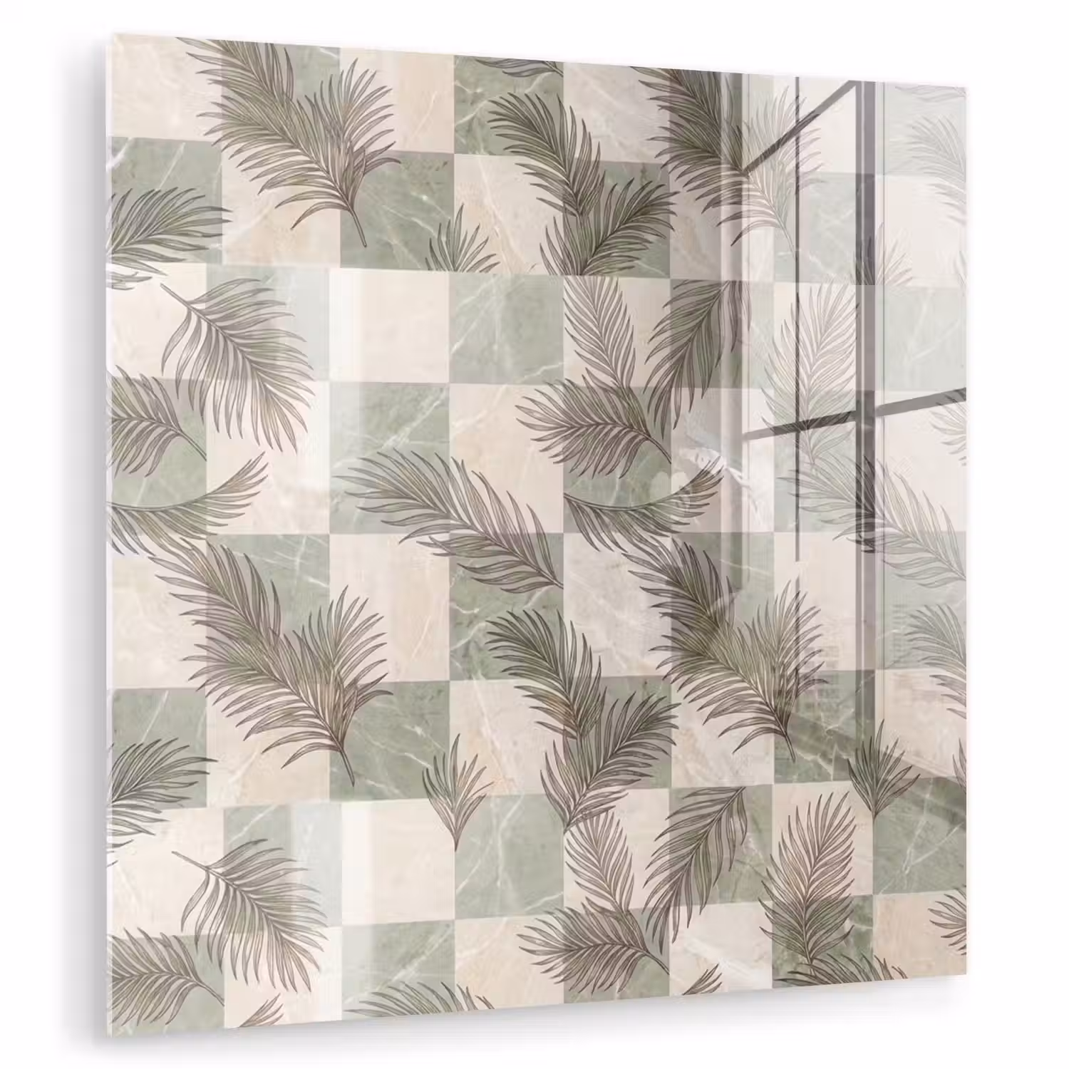 Planten - Bladeren - Marmer - Modern - Groen plexiglas 5mm klein -zzzproduct_nieuw