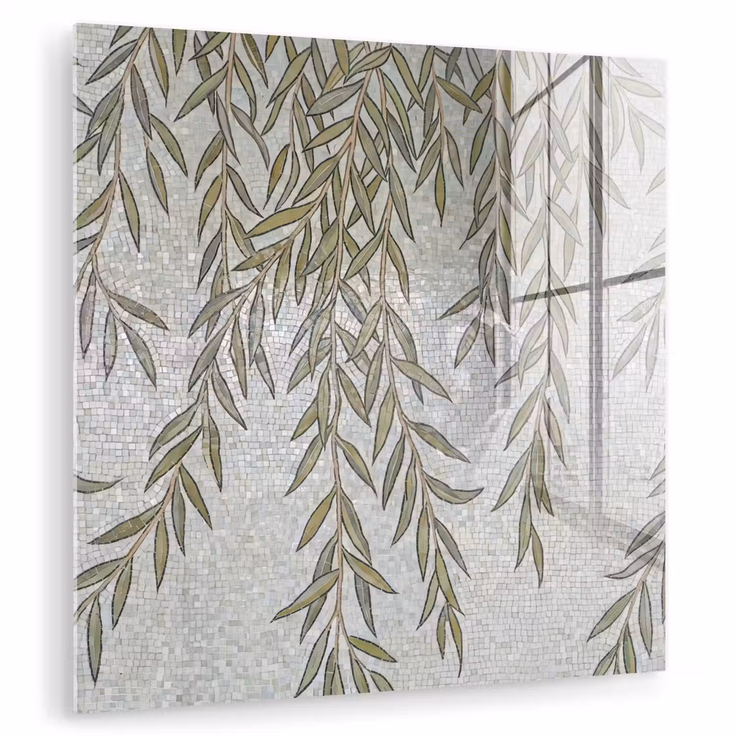 Planten - Mozaïek - Patroon - Groen - Blauw plexiglas 5mm klein -zzzproduct_nieuw