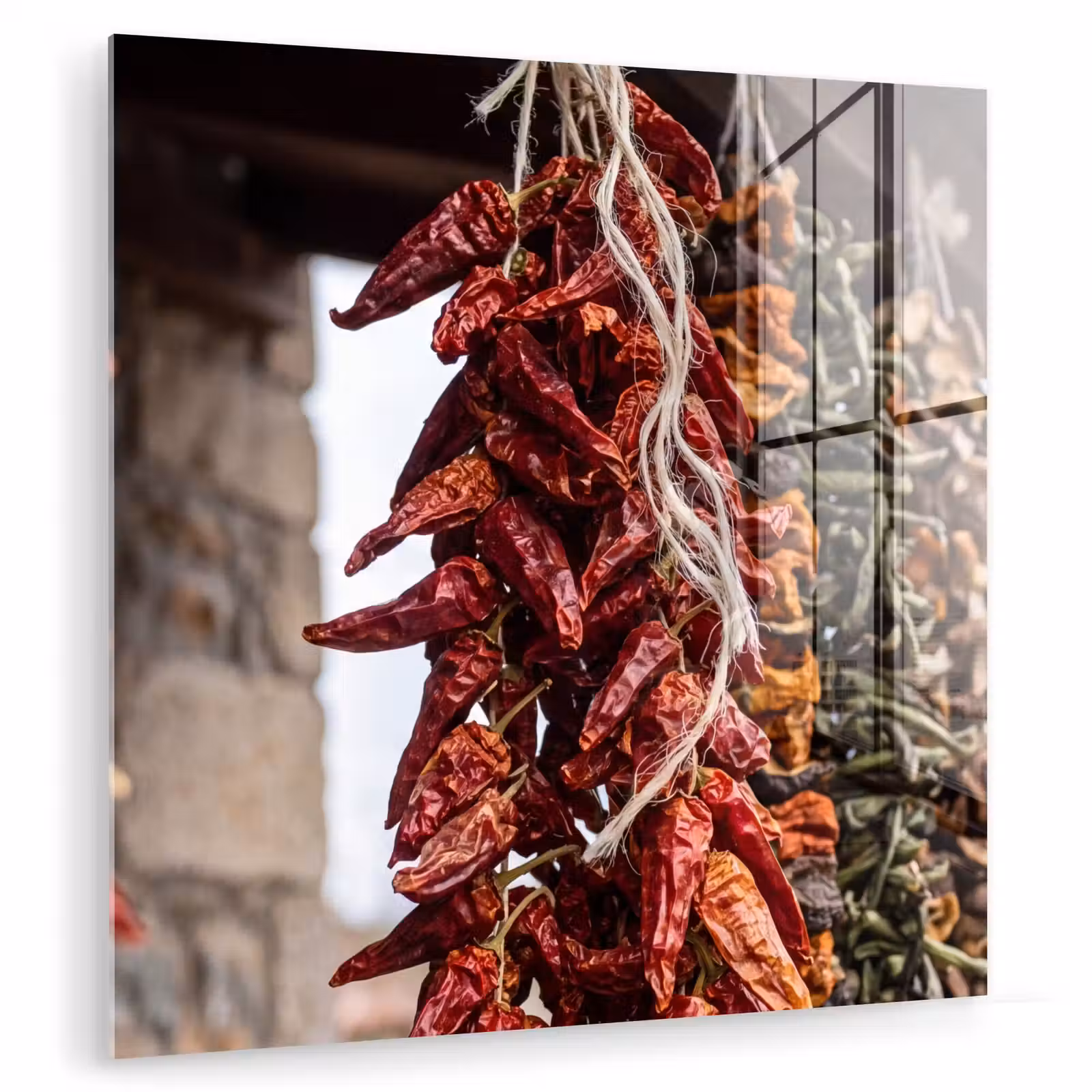 Glass Print - Red Peppers - Food - Rode pepers - Eten plexiglas 5mm klein
