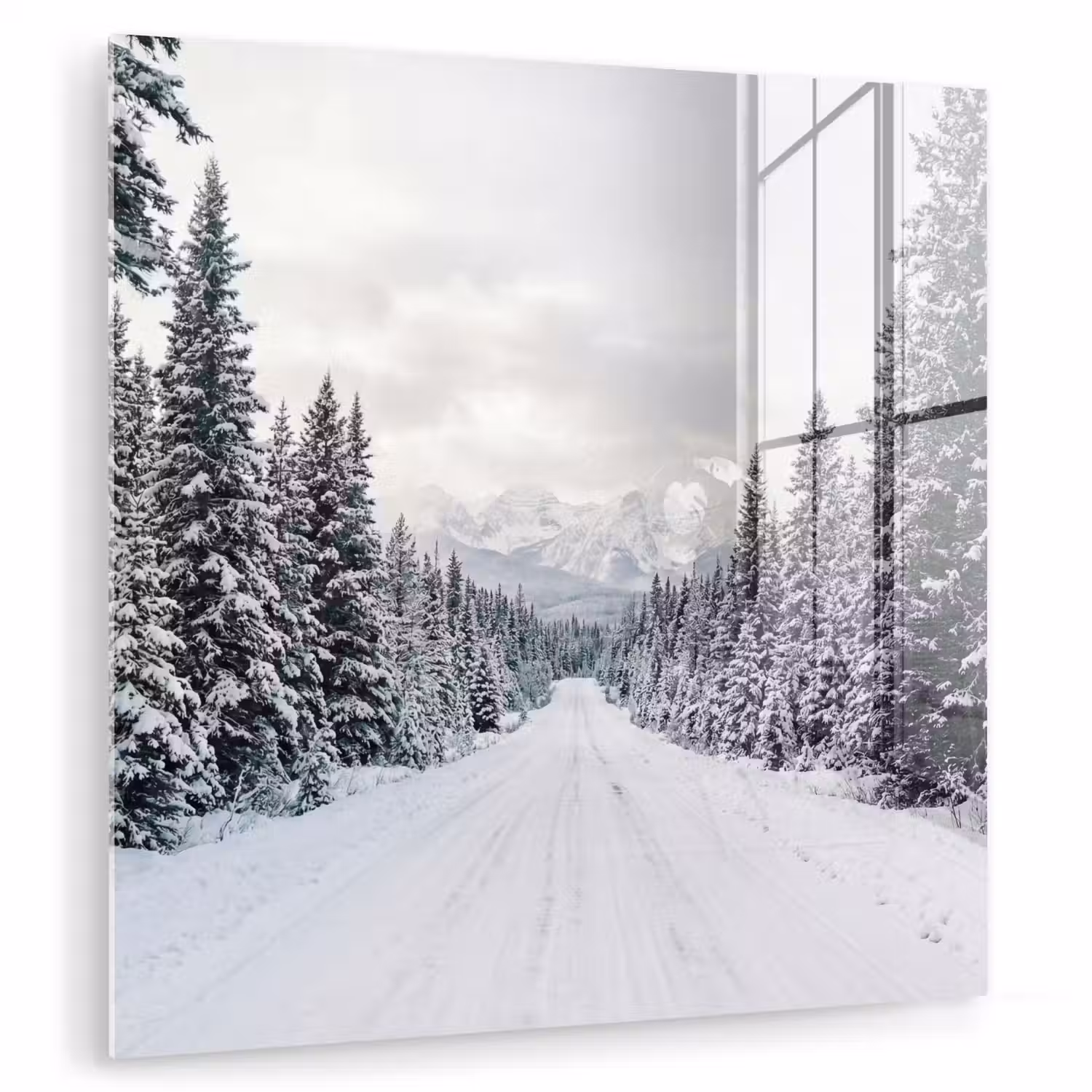 Weg - Sneeuw - Naaldbos - Winter - Avontuurlijk plexiglas 5mm klein -zzzproduct_nieuw