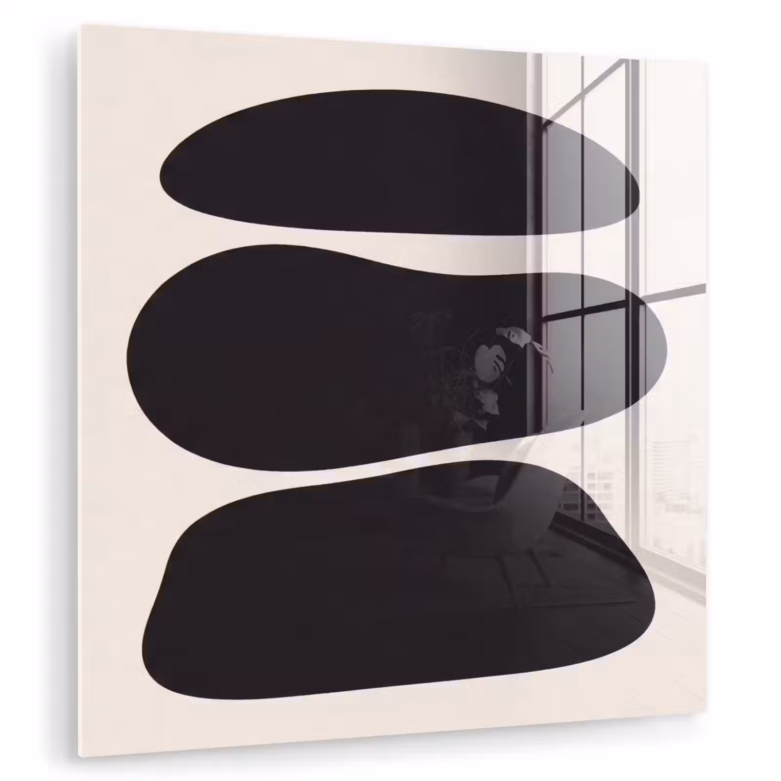 Glass Print - Shapes - Organic - Black - Vormen - Organisch - Zwart plexiglas 5mm klein