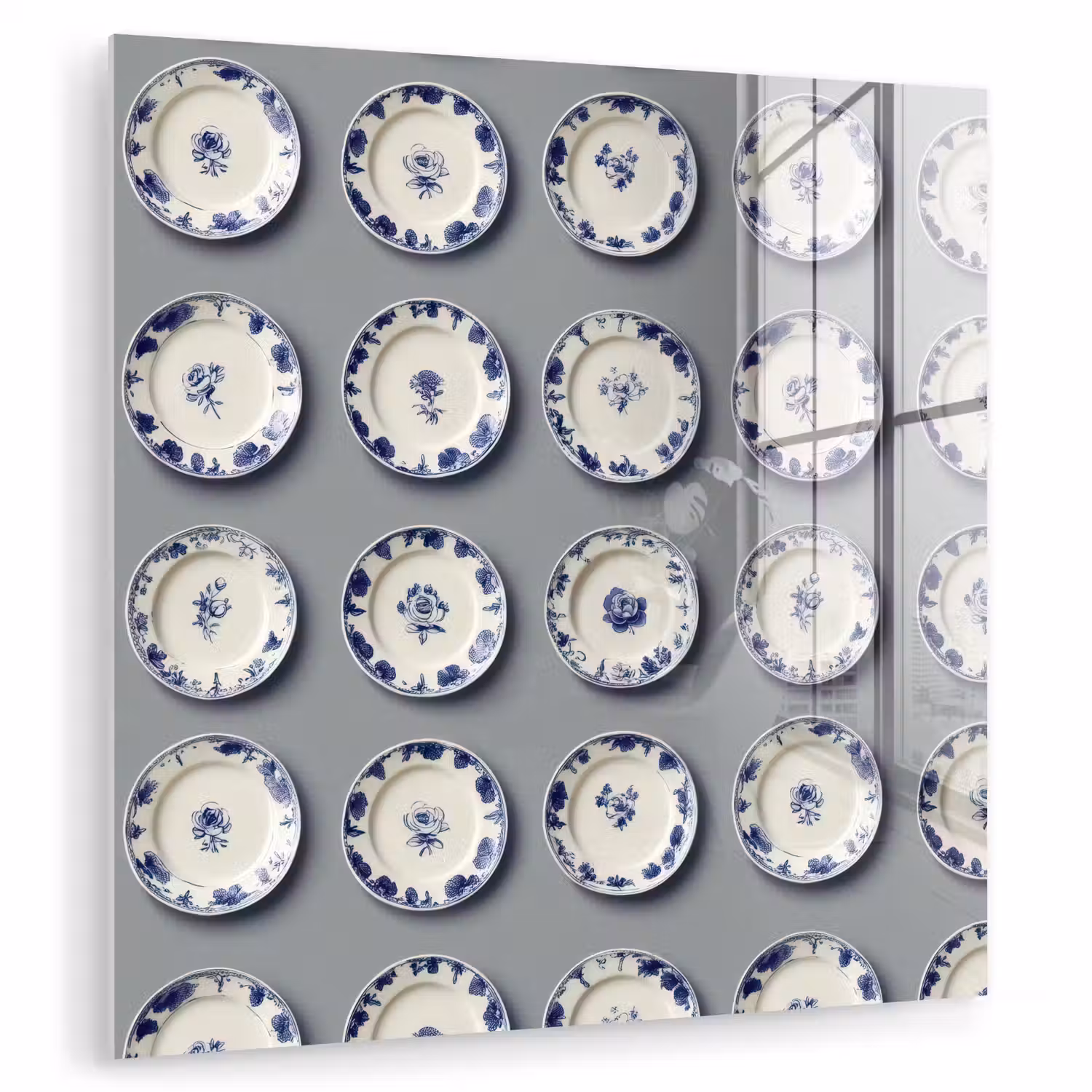 Borden - Bloemen - Blauw - Wit plexiglas 5mm klein 11 -zzzproduct_nieuw