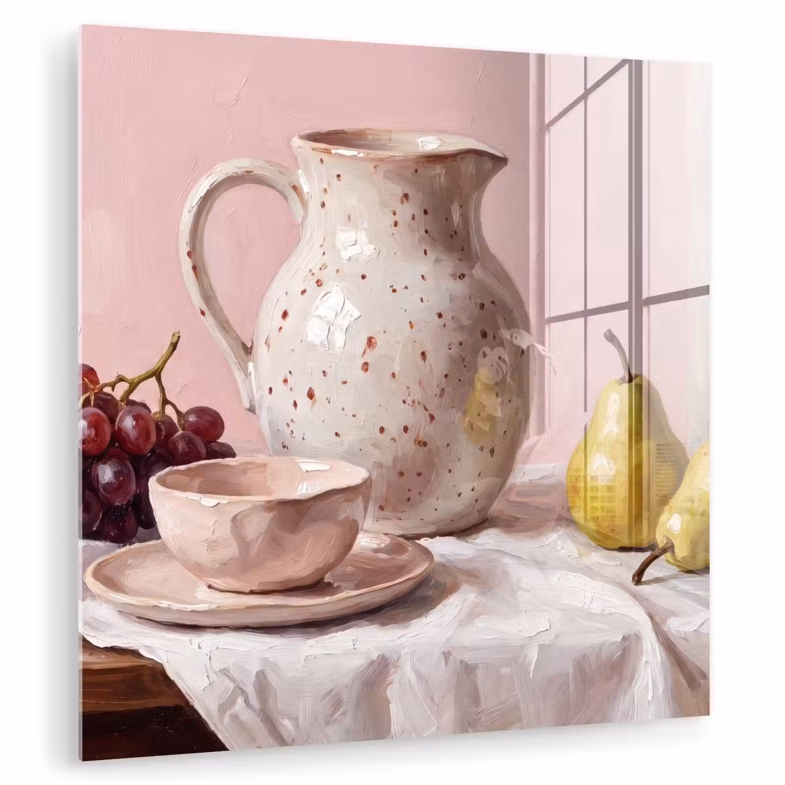 Glass Print - Still Life - Fruit - Pink - Stilleven - Fruit - Roze plexiglas 5mm klein