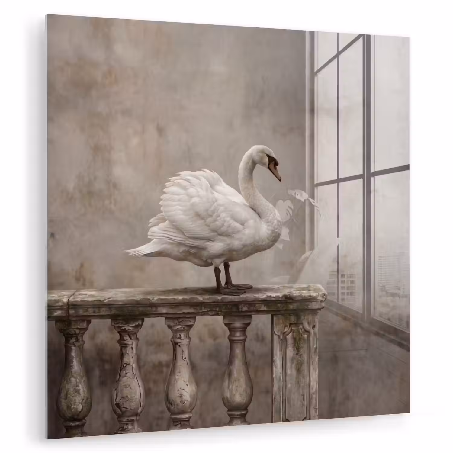 Zwaan - Elegant - Dieren - Wit plexiglas 5mm klein -zzzproduct_nieuw