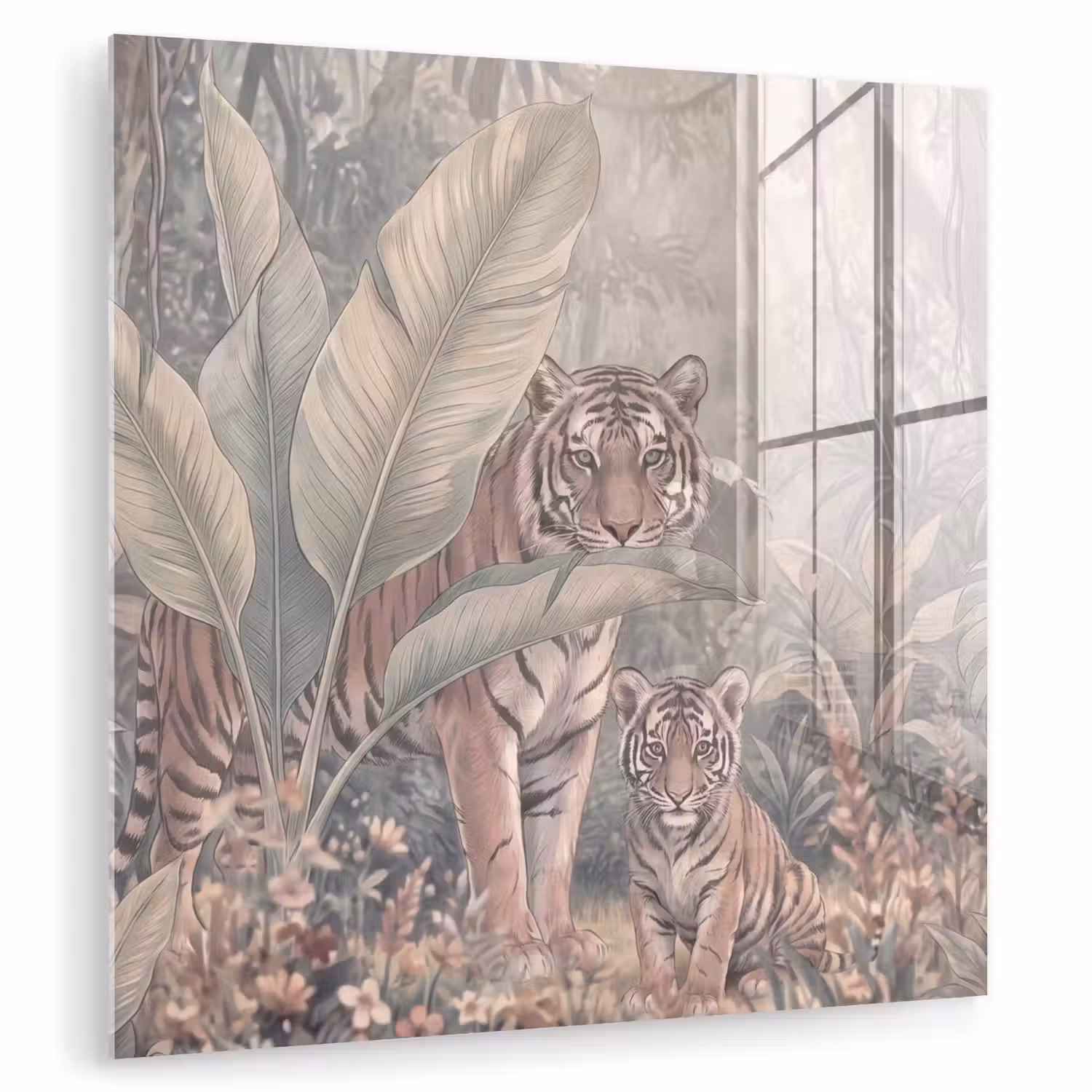 Tijger - Welp - Jungle - Illustratie - Dieren plexiglas 5mm klein -zzzproduct_nieuw