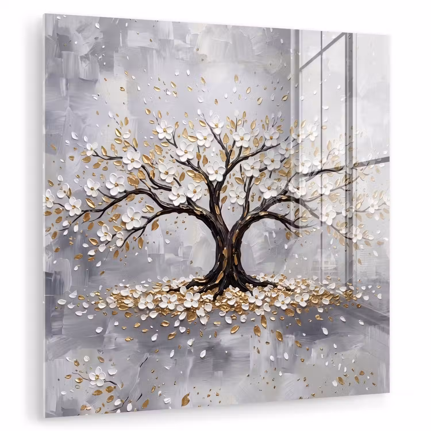 Boom - Bloemen - Natuur - Abstract - Wit plexiglas 5mm klein -zzzproduct_nieuw