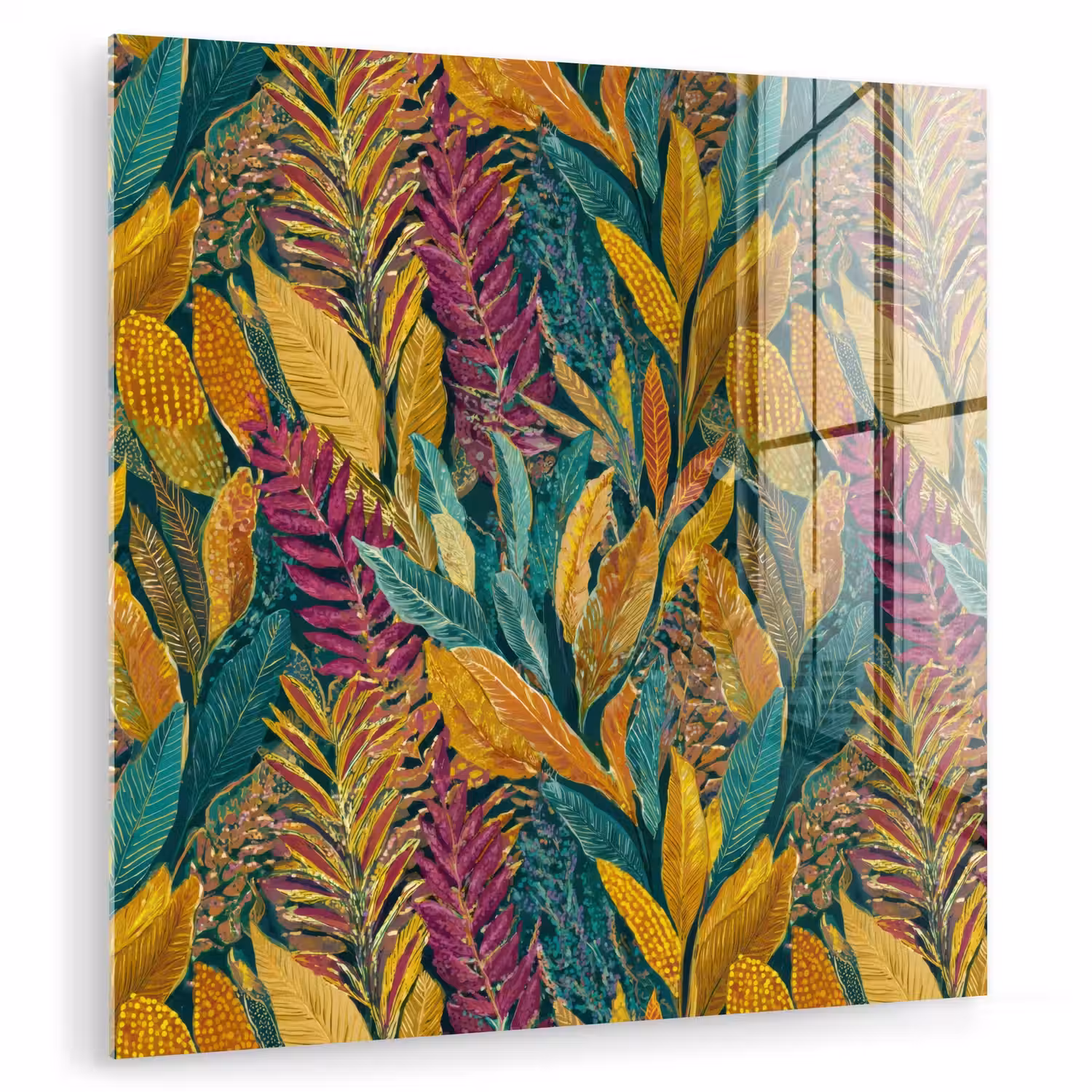 Tropische - Botanisch - Patroon - Kleurrijk - Exotisch plexiglas 5mm klein 11 -zzzproduct_nieuw