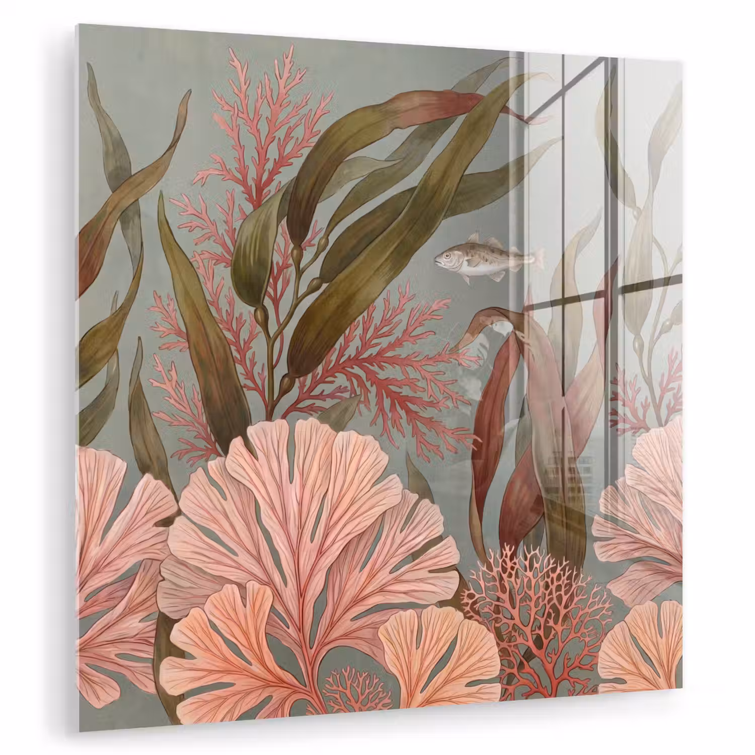 Onderwater - Planten - Vis - Vintage - Groen plexiglas 5mm klein -zzzproduct_nieuw