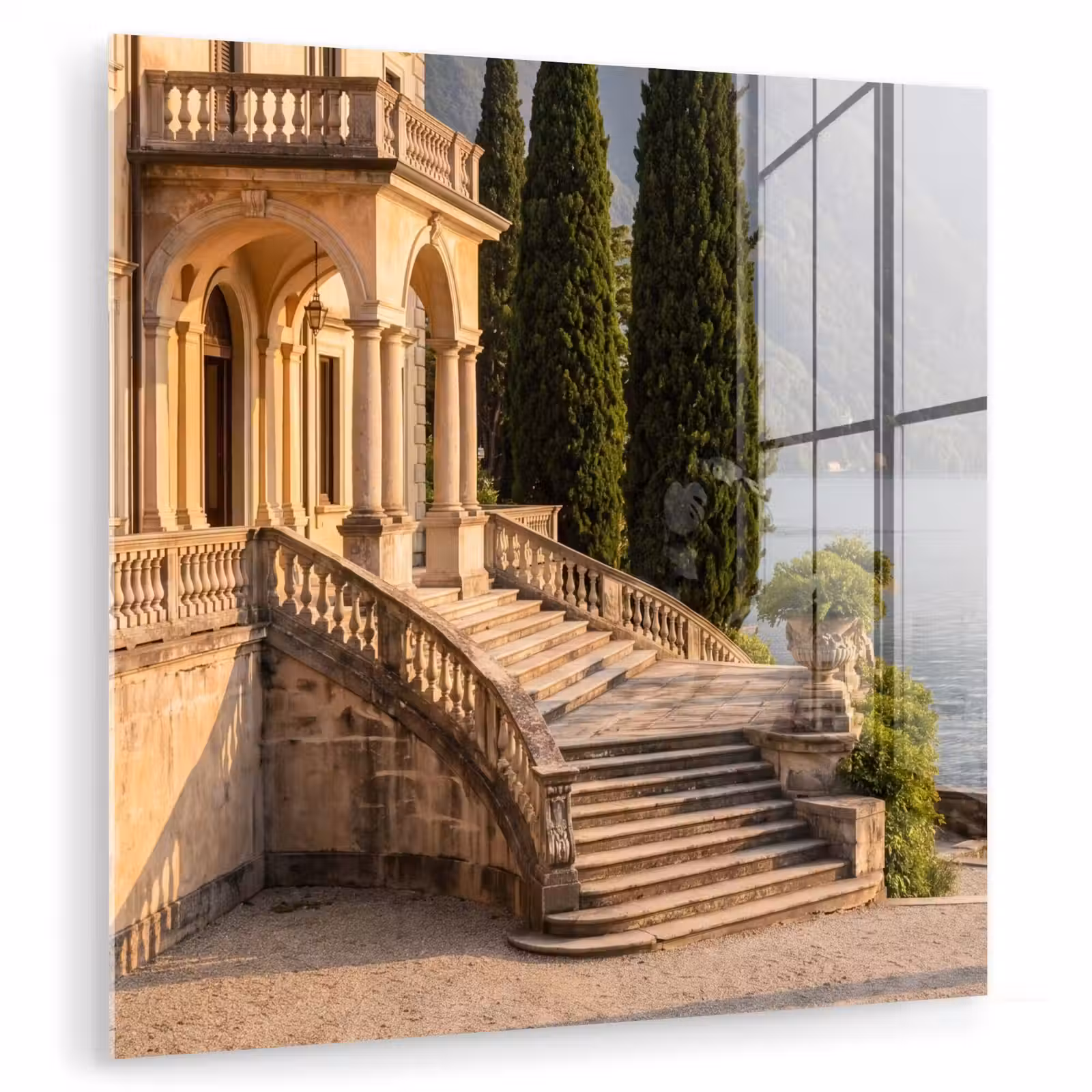 Glass Print - Villa - Water - Stairs - Villa - water -trappen plexiglas 5mm klein