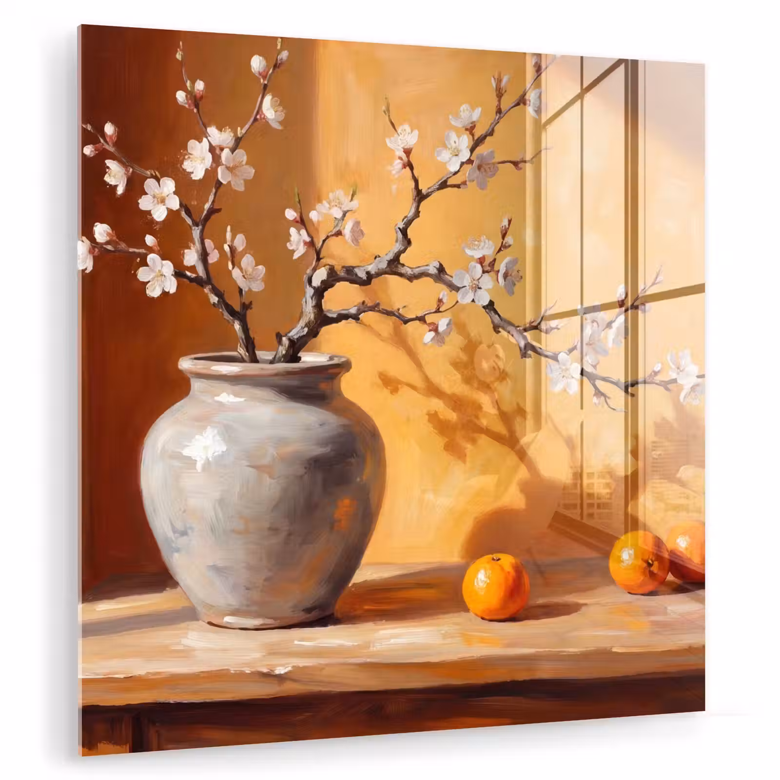 Glass Print - White Flowers - Still Life - Witte bloemen - Stilleven plexiglas 5mm klein