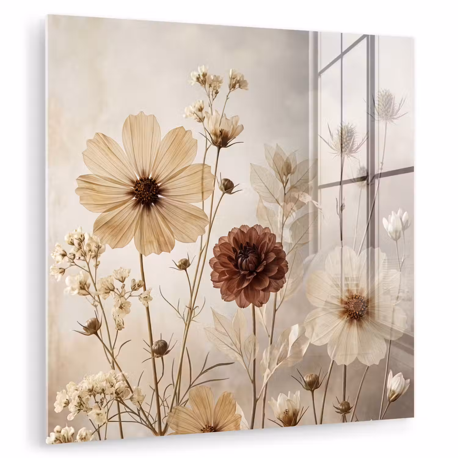 Wilde bloemen - Botanisch - Vintage - Natuur - Rustiek plexiglas 5mm klein -zzzproduct_nieuw