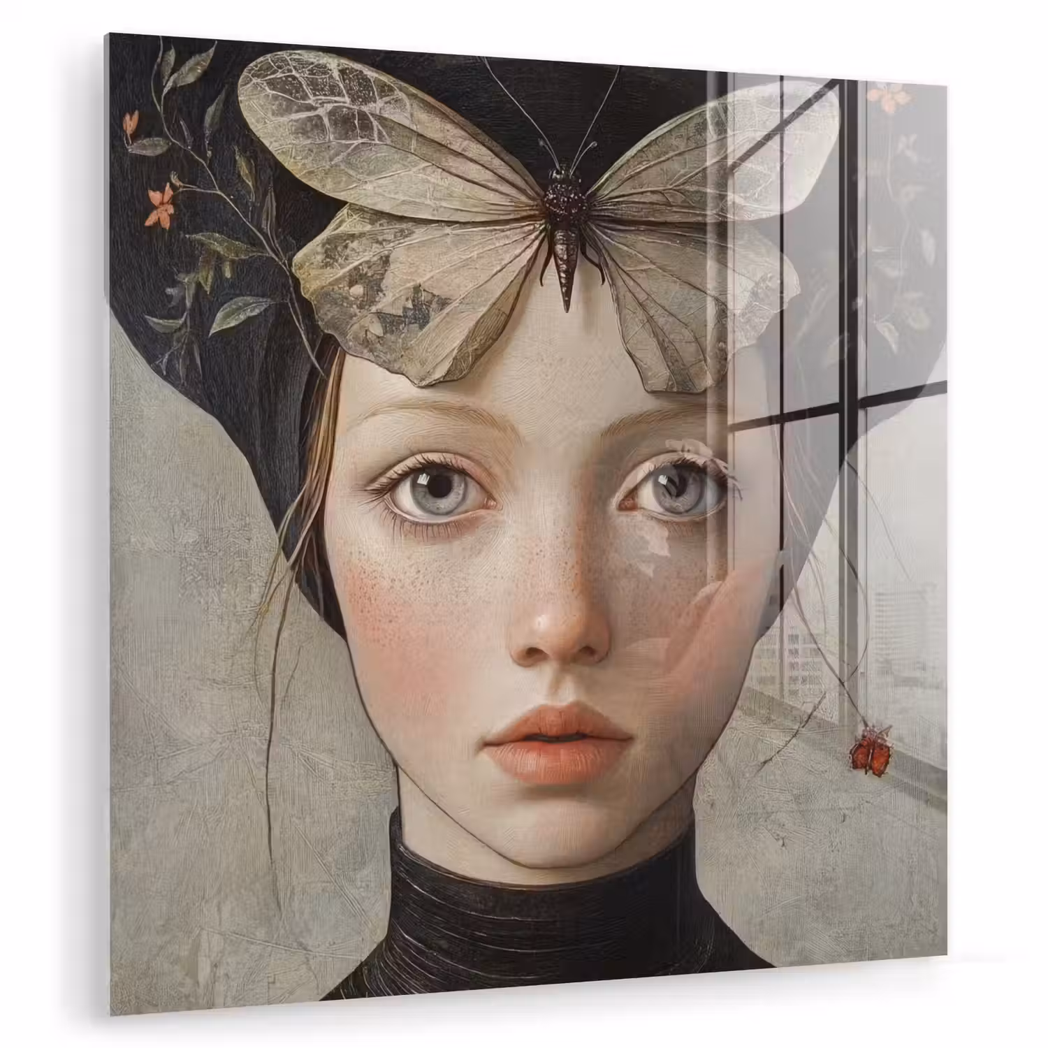 Woman - Butterfly - Art - Classic - Muted plexiglas 5mm klein -zzzproduct_nieuw