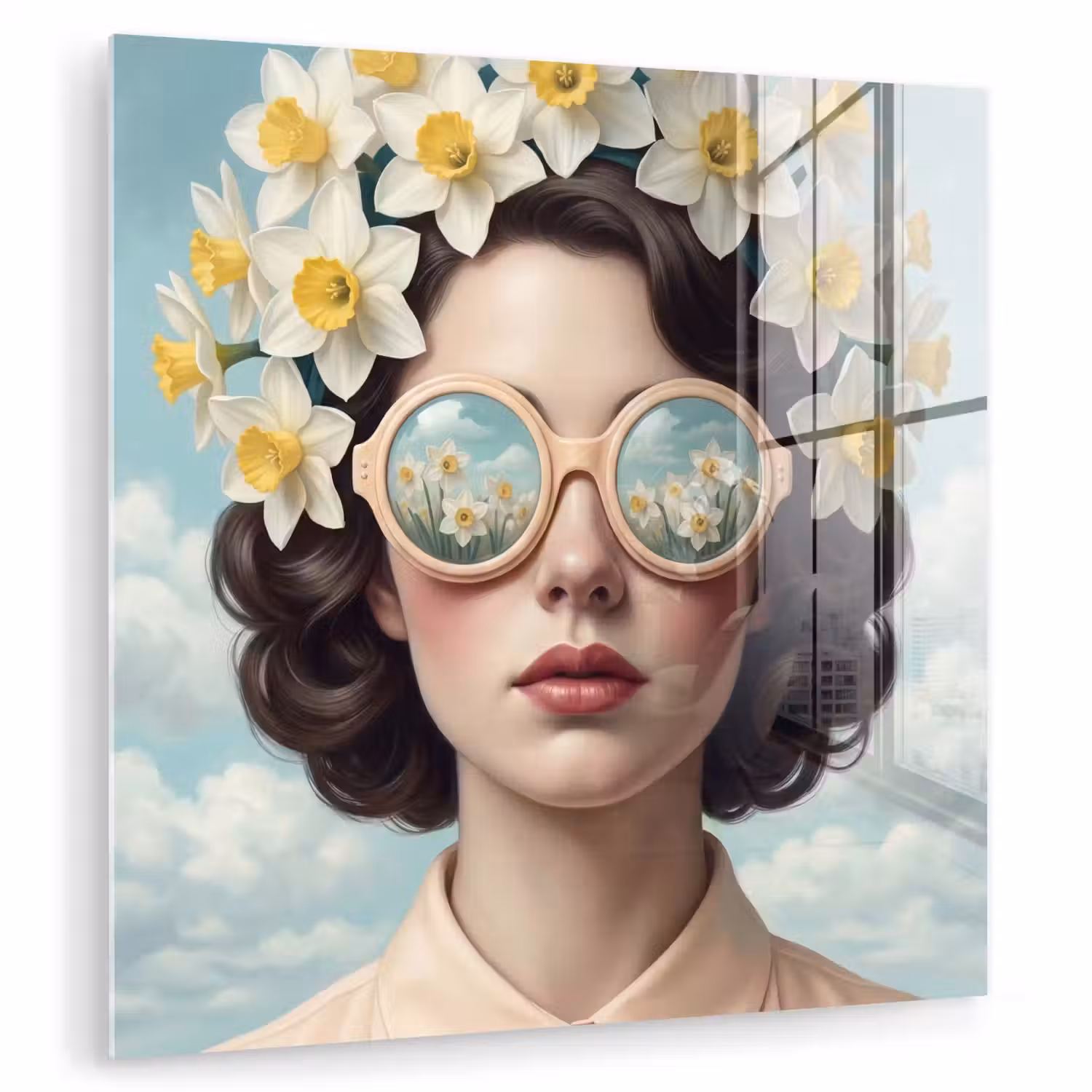 Vrouw - Narcissen - Geel plexiglas 5mm klein -zzzproduct_nieuw
