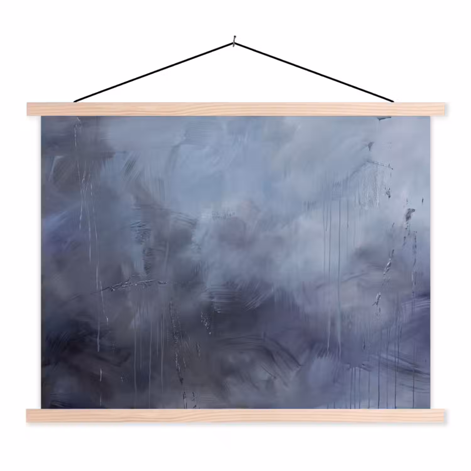 Abstract - Kwaststreken - Modern - Kunst - Grijs textielposter latten blank klein -3d