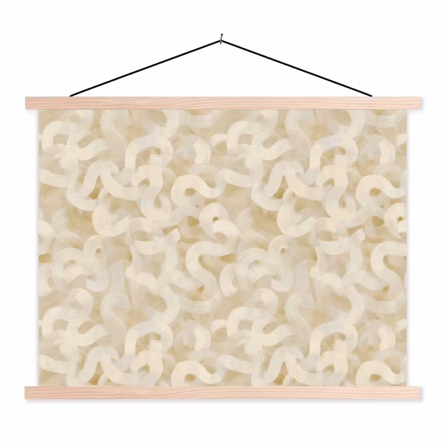 Abstract - Lijnen - Beige textielposter latten blank klein 122 -3d