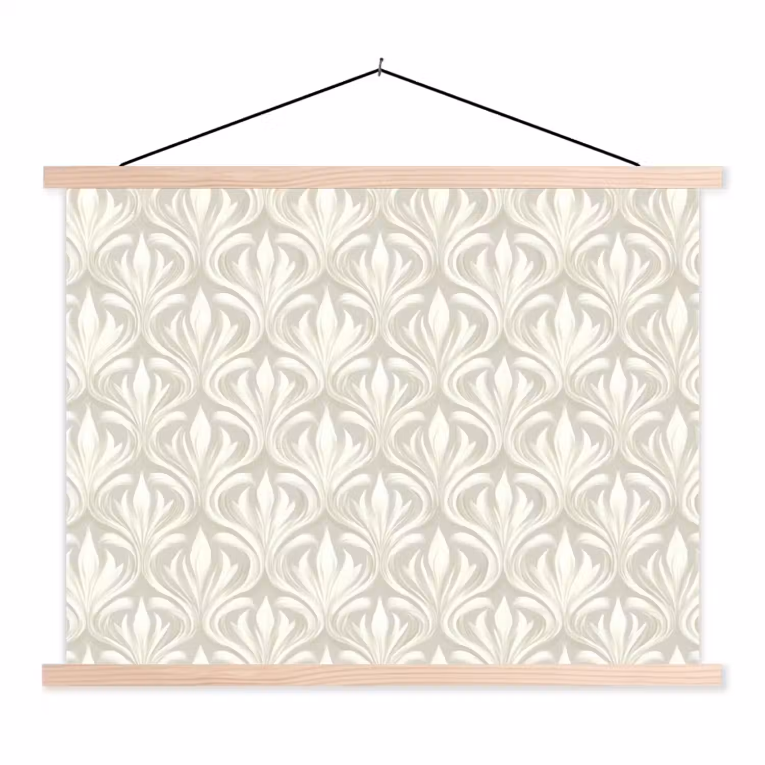 Barok - Patroon - Beige textielposter latten blank klein 122 -3d