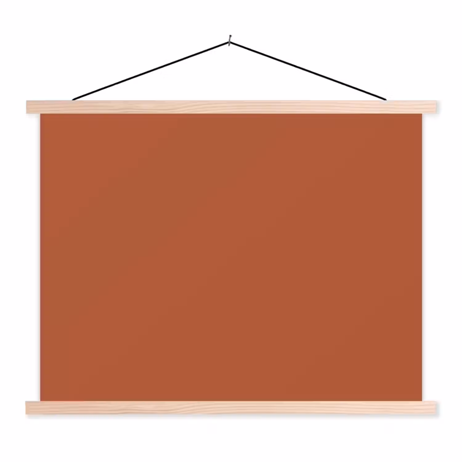 Burnt - Sienna - Oranje textielposter latten blank klein 122 -3d