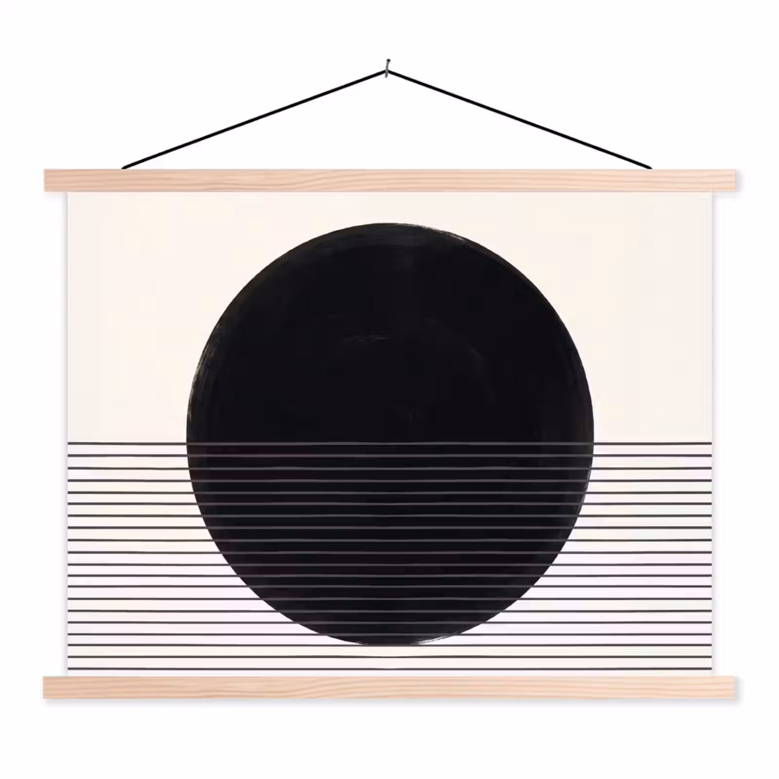 Hanging Poster - Circle - Lines - Abstract - Cirkel - Lijnen - Abstract textielposter latten blank klein