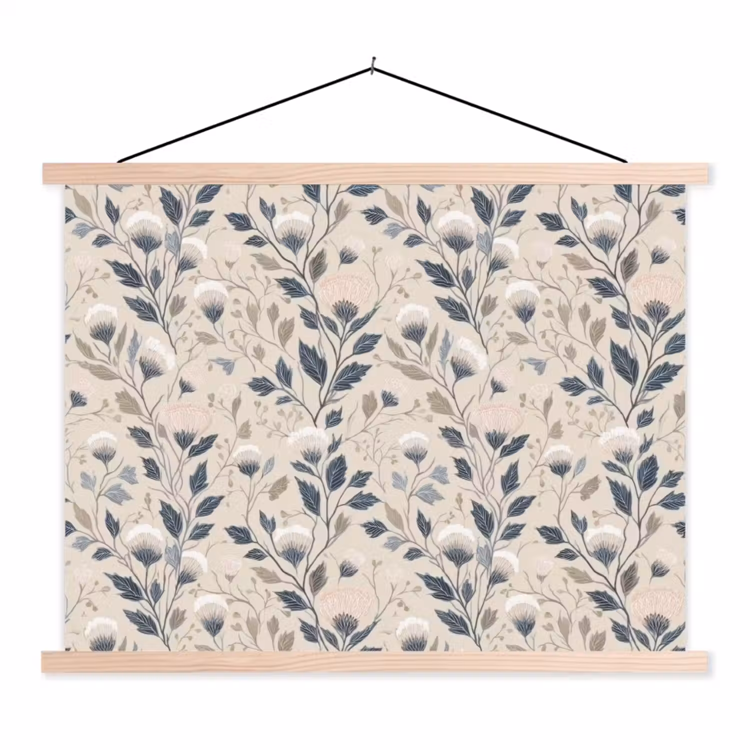 Klassiek - Botanisch - Kleurrijk textielposter latten blank klein 122 -3d