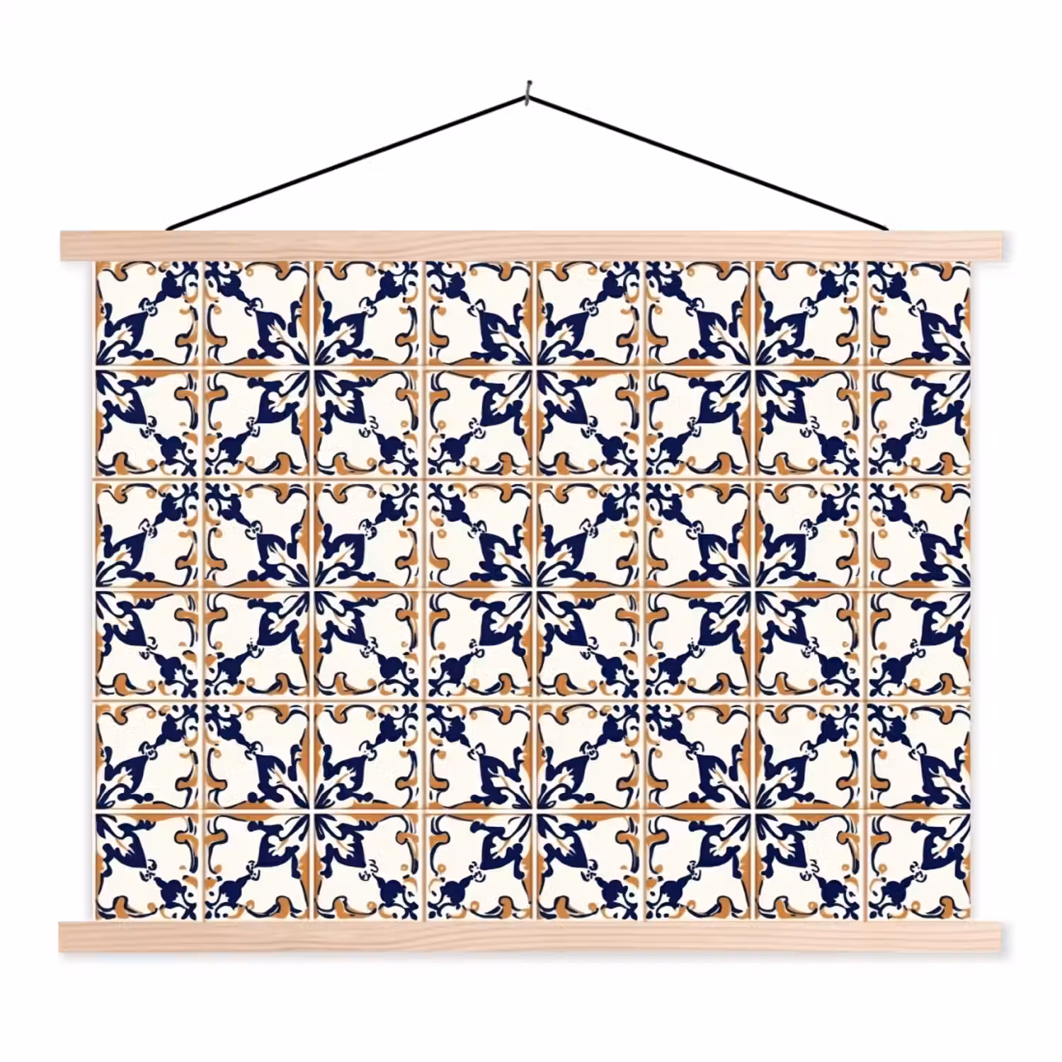 Klassiek - Patroon - Kleurrijk textielposter latten blank klein 122 -3d