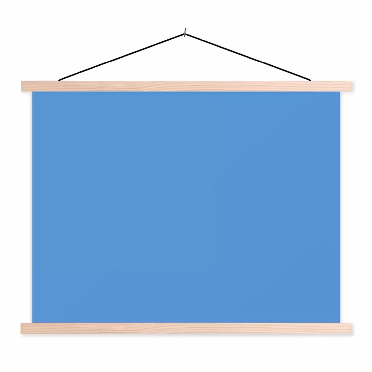 Cornflower - Blue - Blauw textielposter latten blank klein 122 -3d