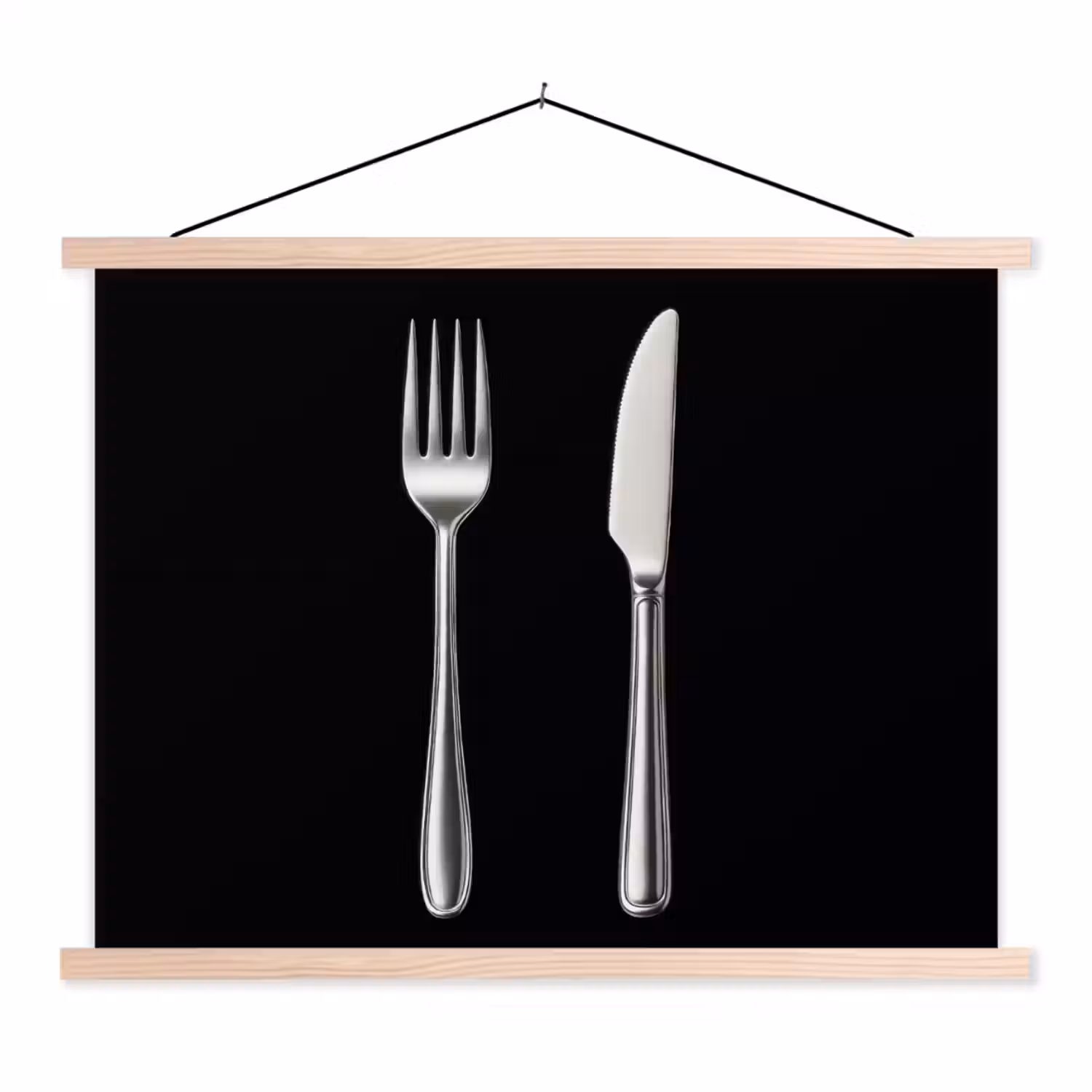 Bestek - Klassiek - Elegant textielposter latten blank klein -3d