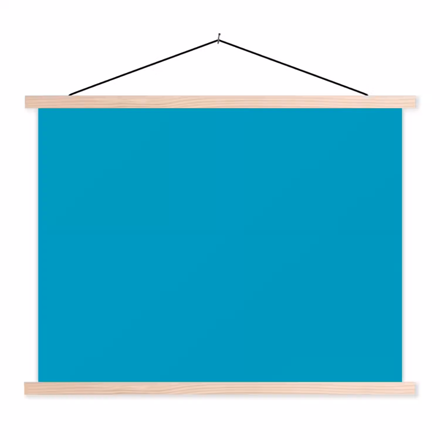 Deep - Turquoise - Turkoois textielposter latten blank klein 122 -3d