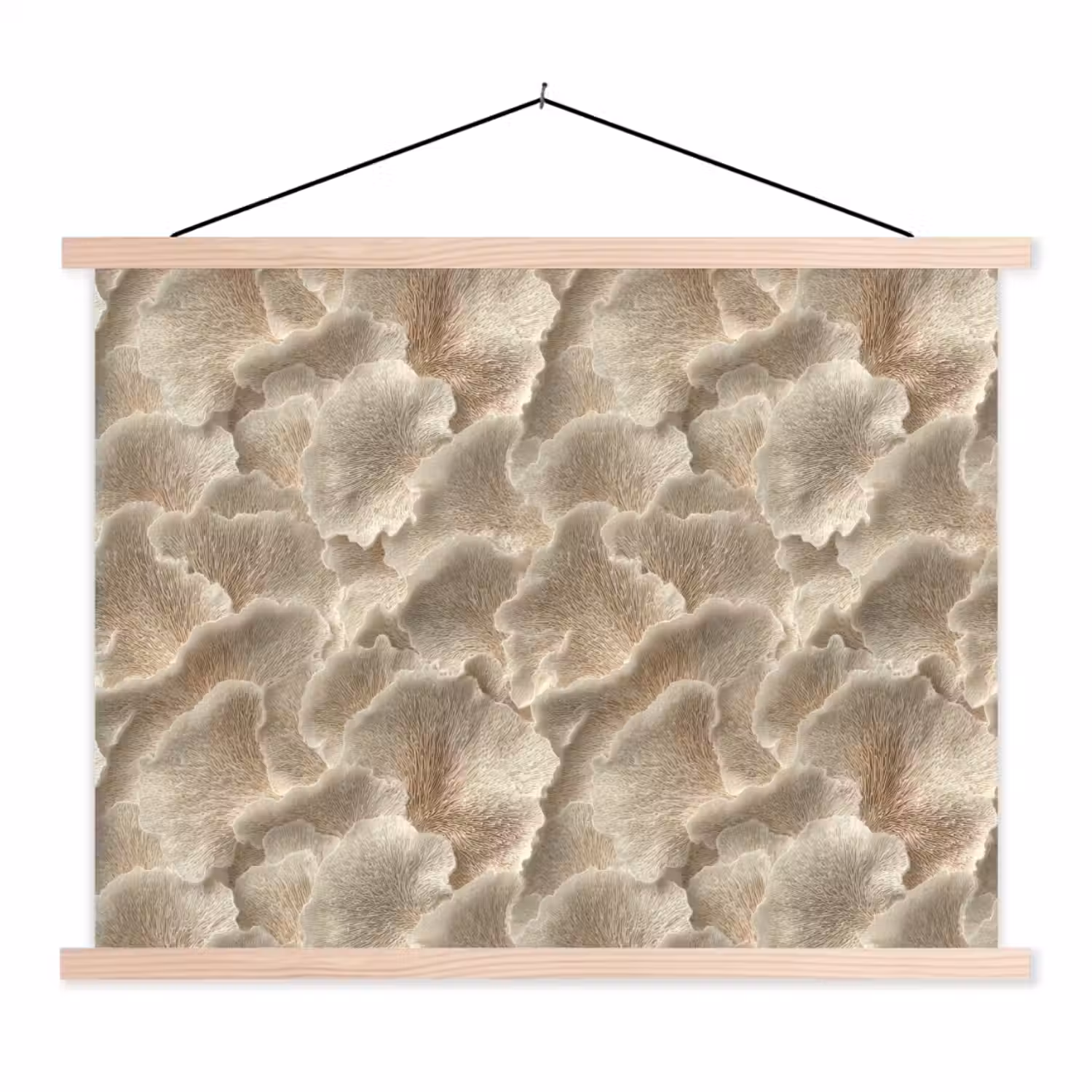 Waaierstructuren - Beige - Vezeltextuur textielposter latten blank klein 122 -3d