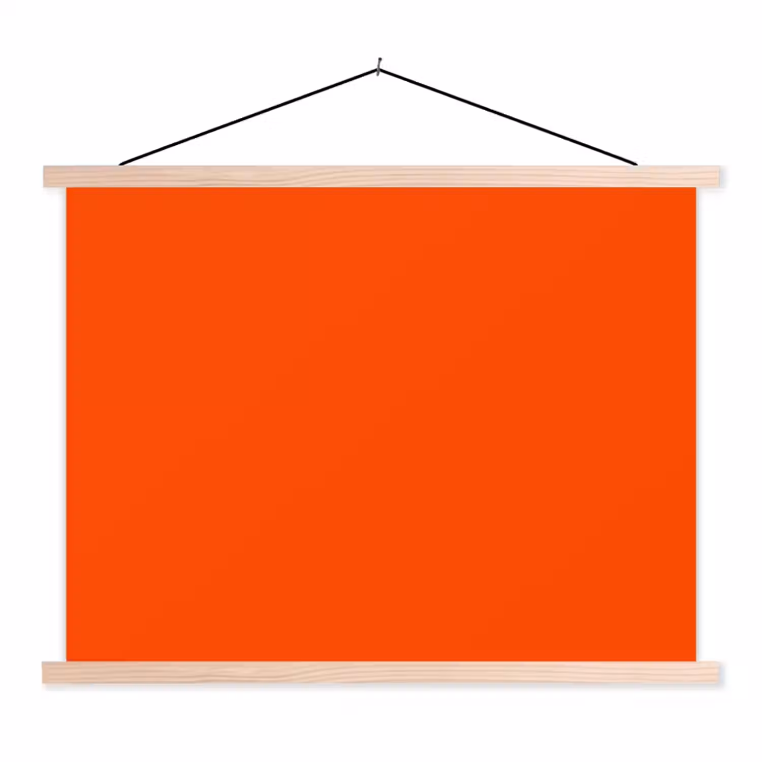 Fiery - Tangerine - Oranje textielposter latten blank klein 122 -3d