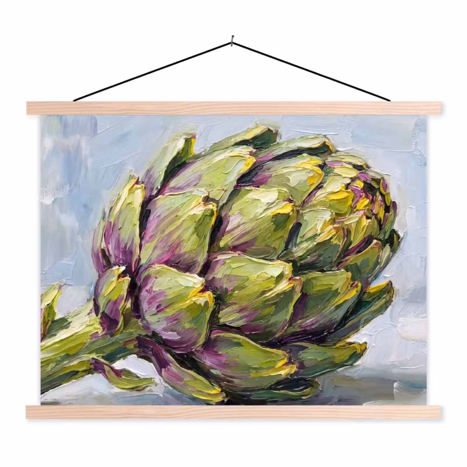 Hanging Poster - Food - Artichoke - Modern - Eten - Artisjok - Modern textielposter latten blank klein