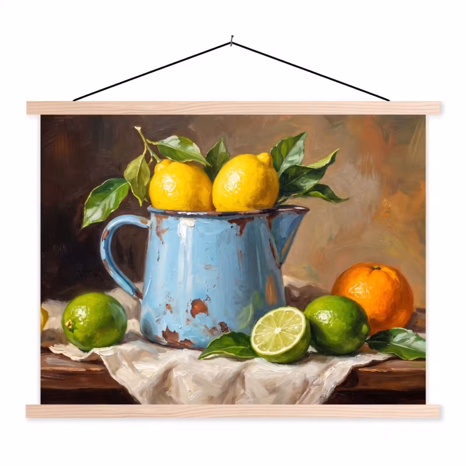 Hanging Poster - Food - Still Life - Classical - Eten - Stilleven - Klassiek textielposter latten blank klein