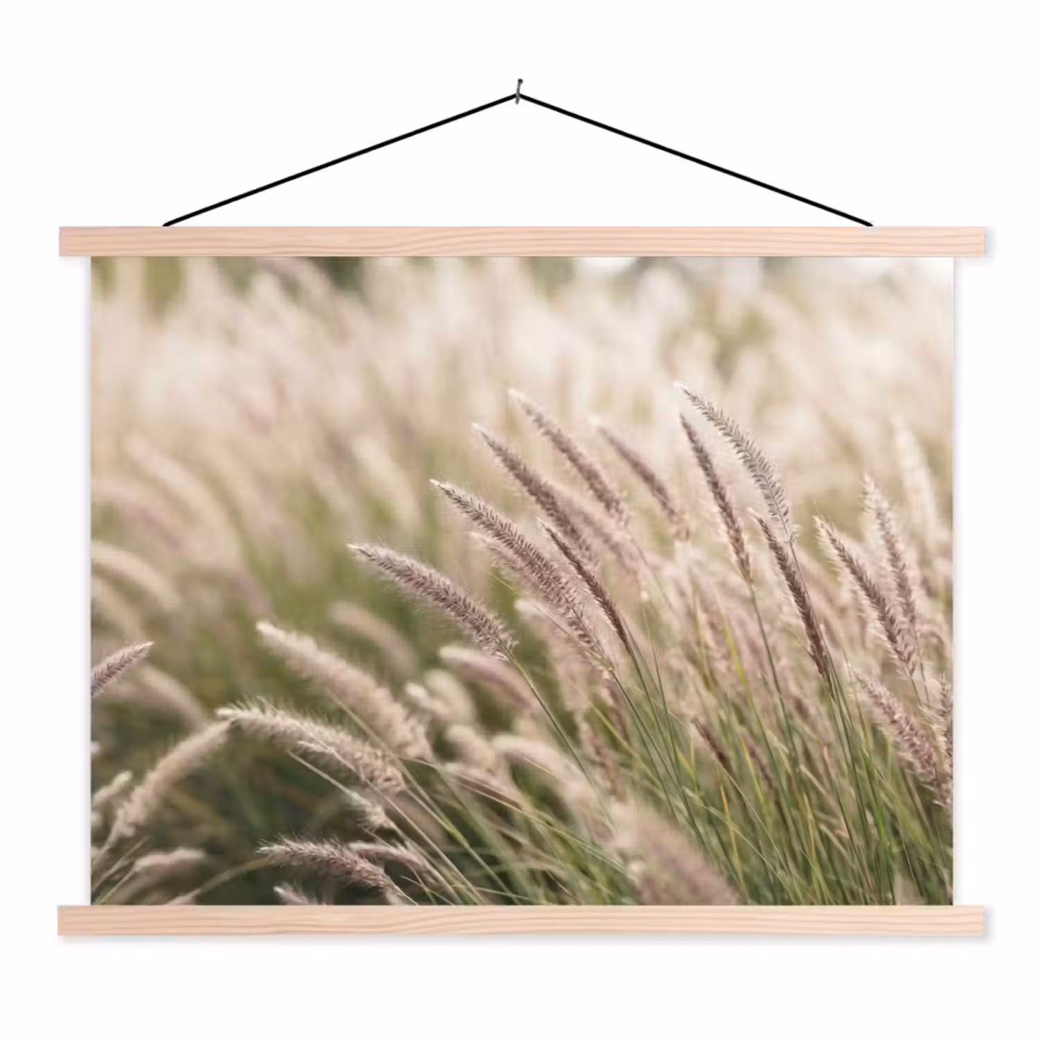 Gras - Close up - Groen textielposter latten blank klein -3d