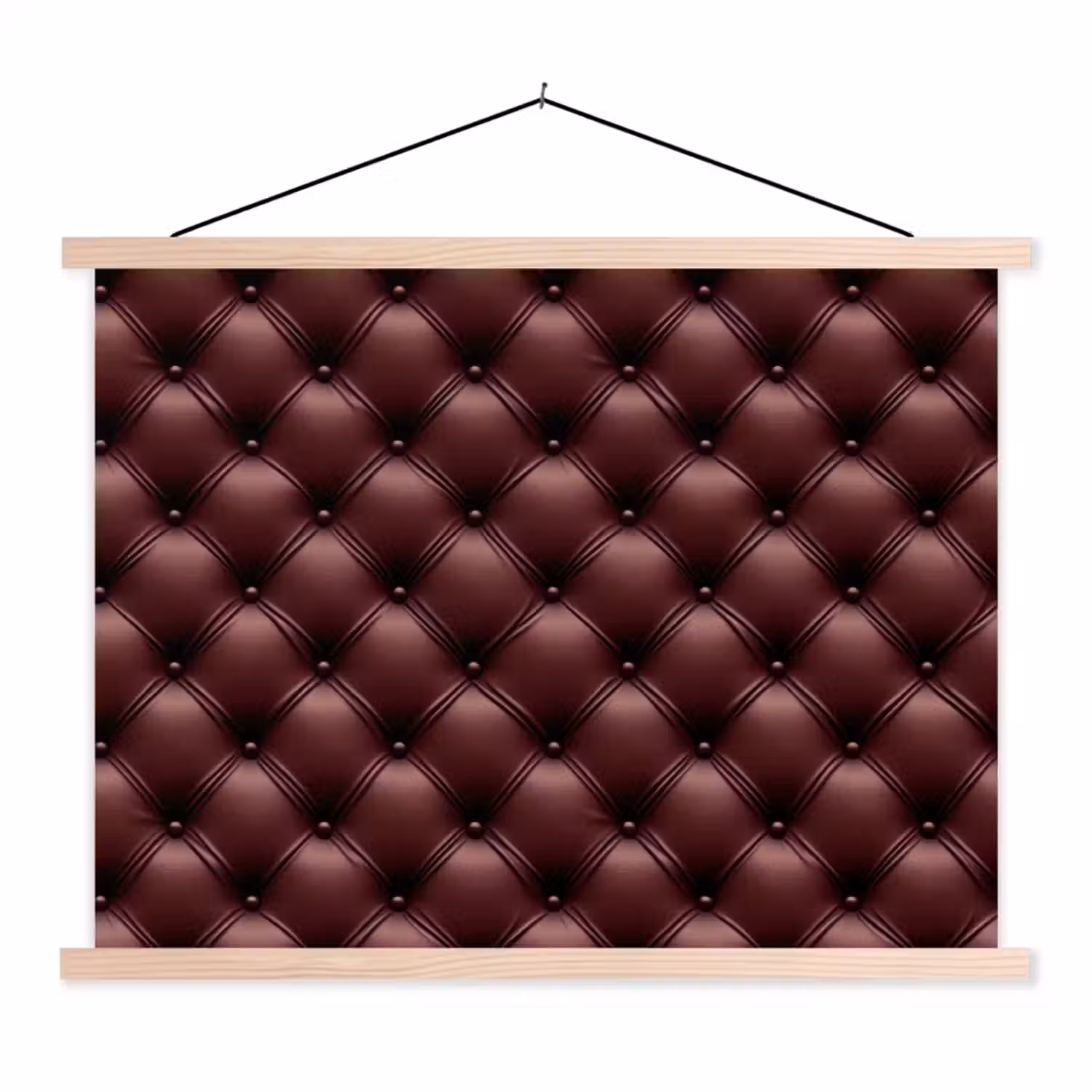 Leer - Patroon - Bordeaux textielposter latten blank klein 122 -3d