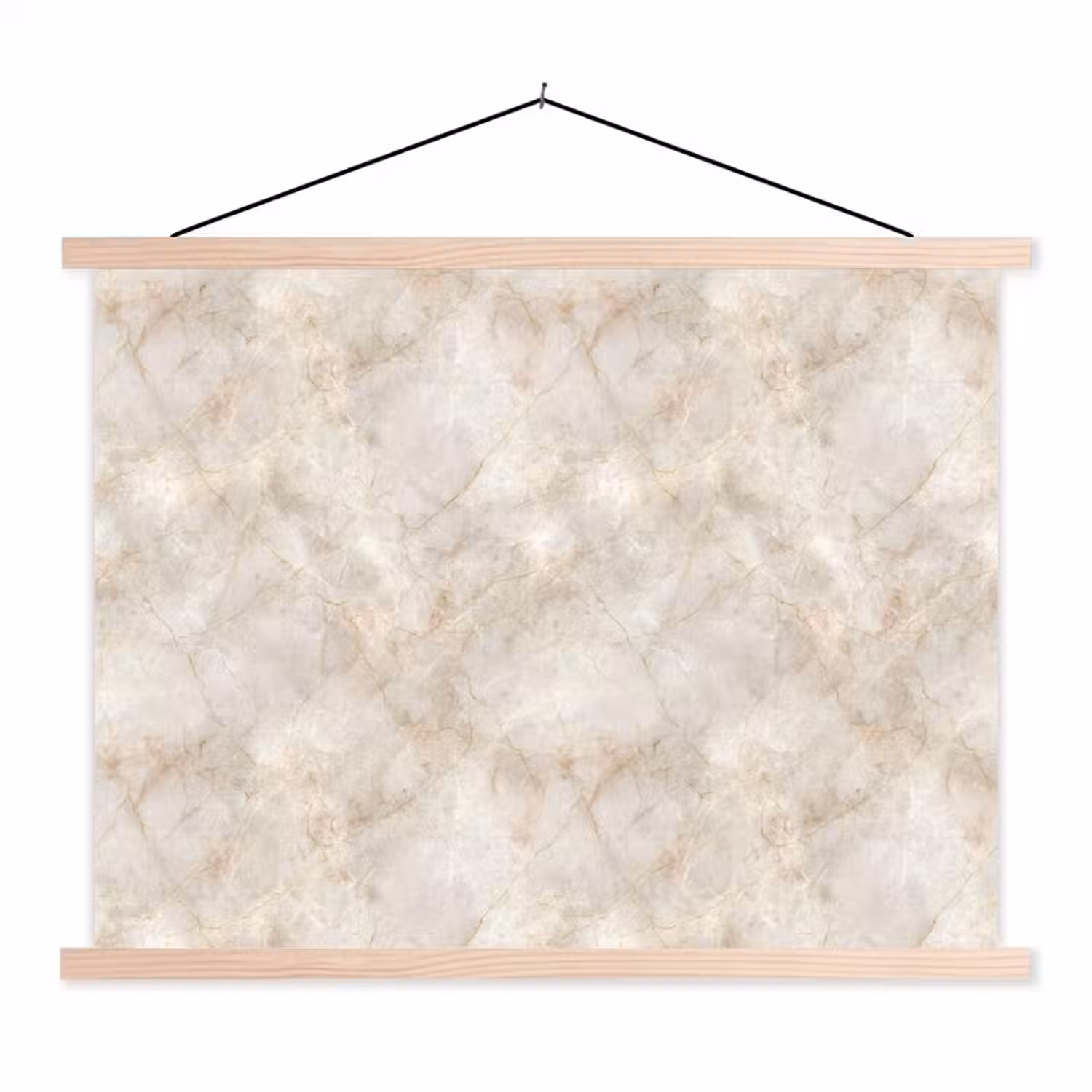 Lichtbeige - Goudbruine Nerven - Marmer textielposter latten blank klein 122 -3d