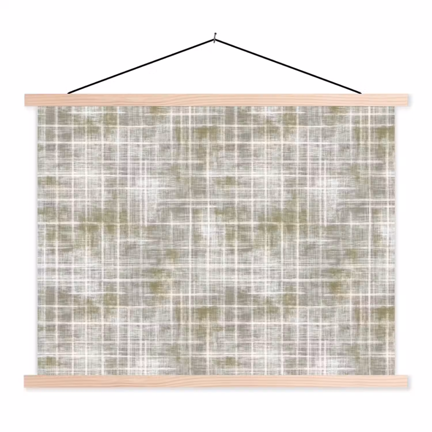 Linnen - Patroon - Groen textielposter latten blank klein 122 -3d