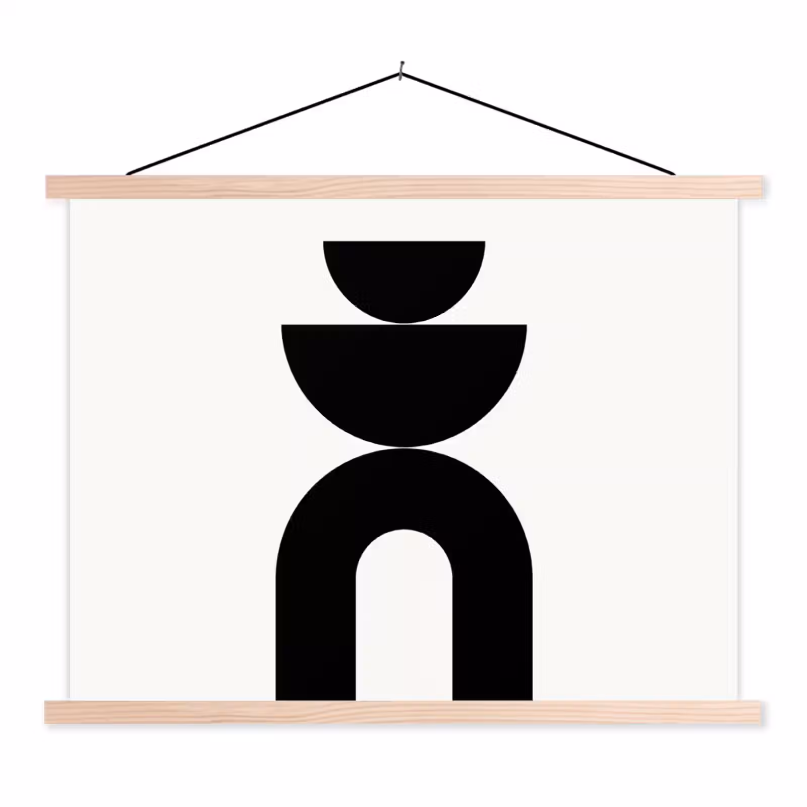 Hanging Poster - Minimalist - Art - White - Minimalistisch - Kunst - Wit textielposter latten blank klein